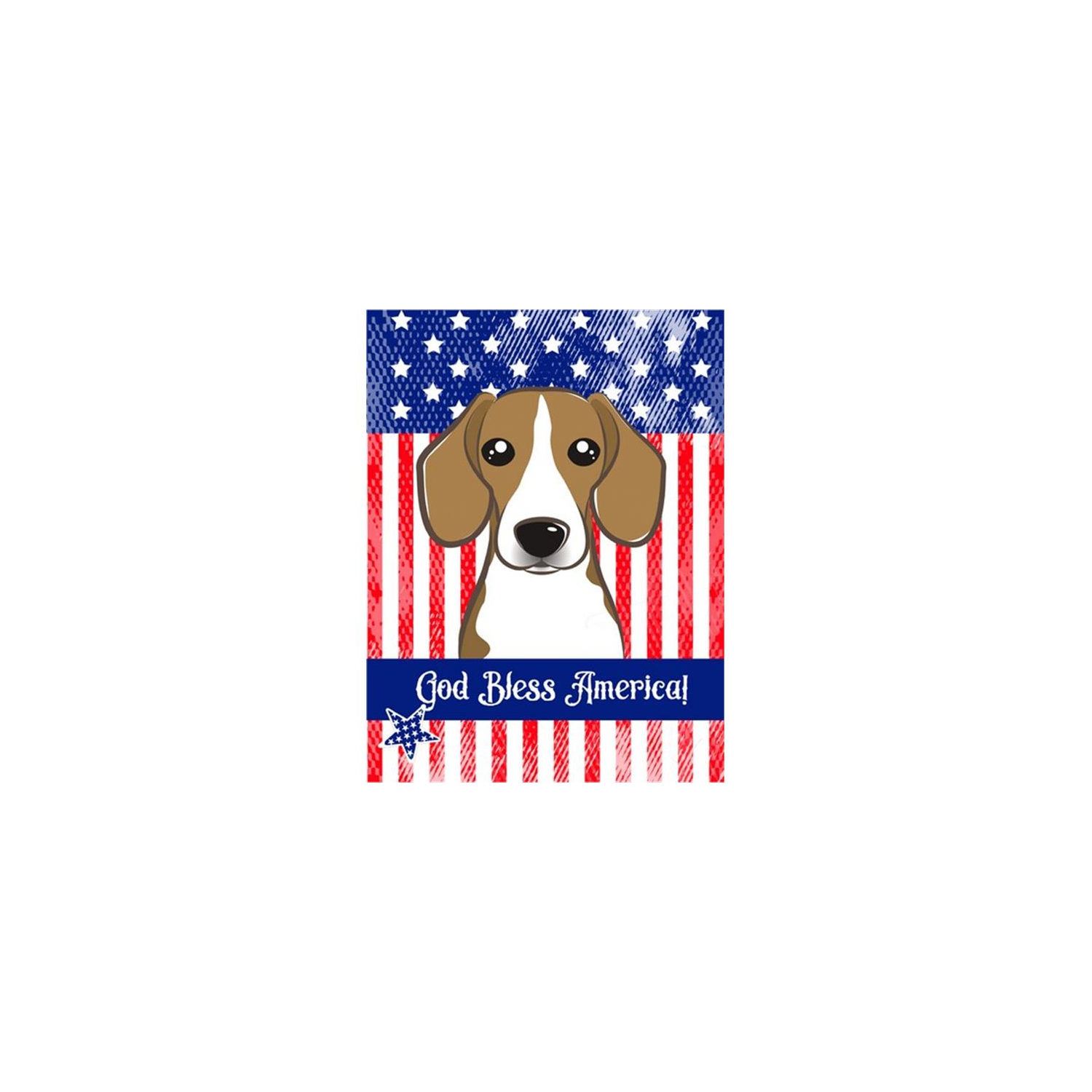 Carolines Treasures BB2169CHF God Bless American Flag with Beagle Canvas House Flag