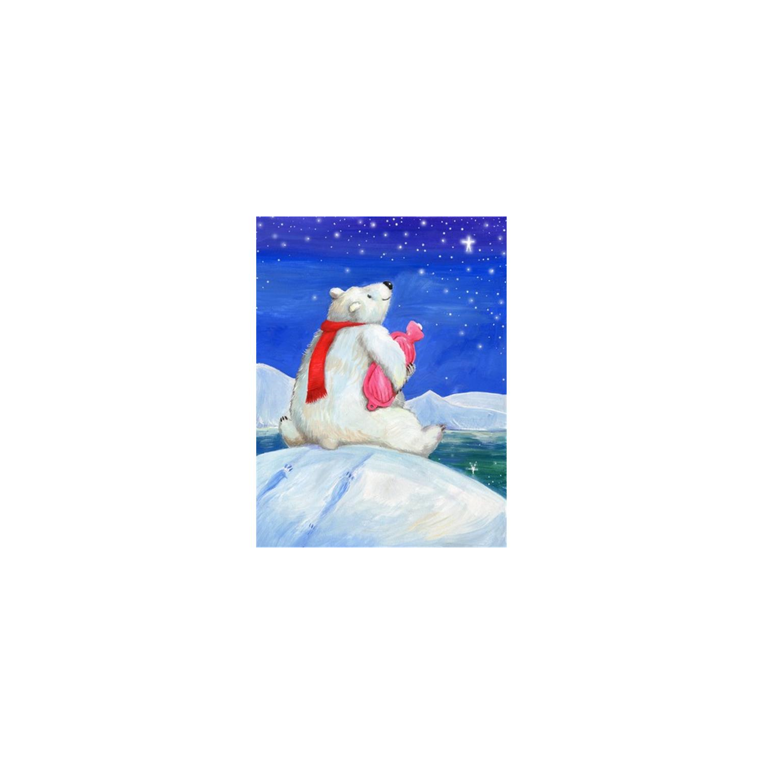 Carolines Treasures CDCO0488CHF Polar Bear with Hot Water Bottle Flag Canvas House Size