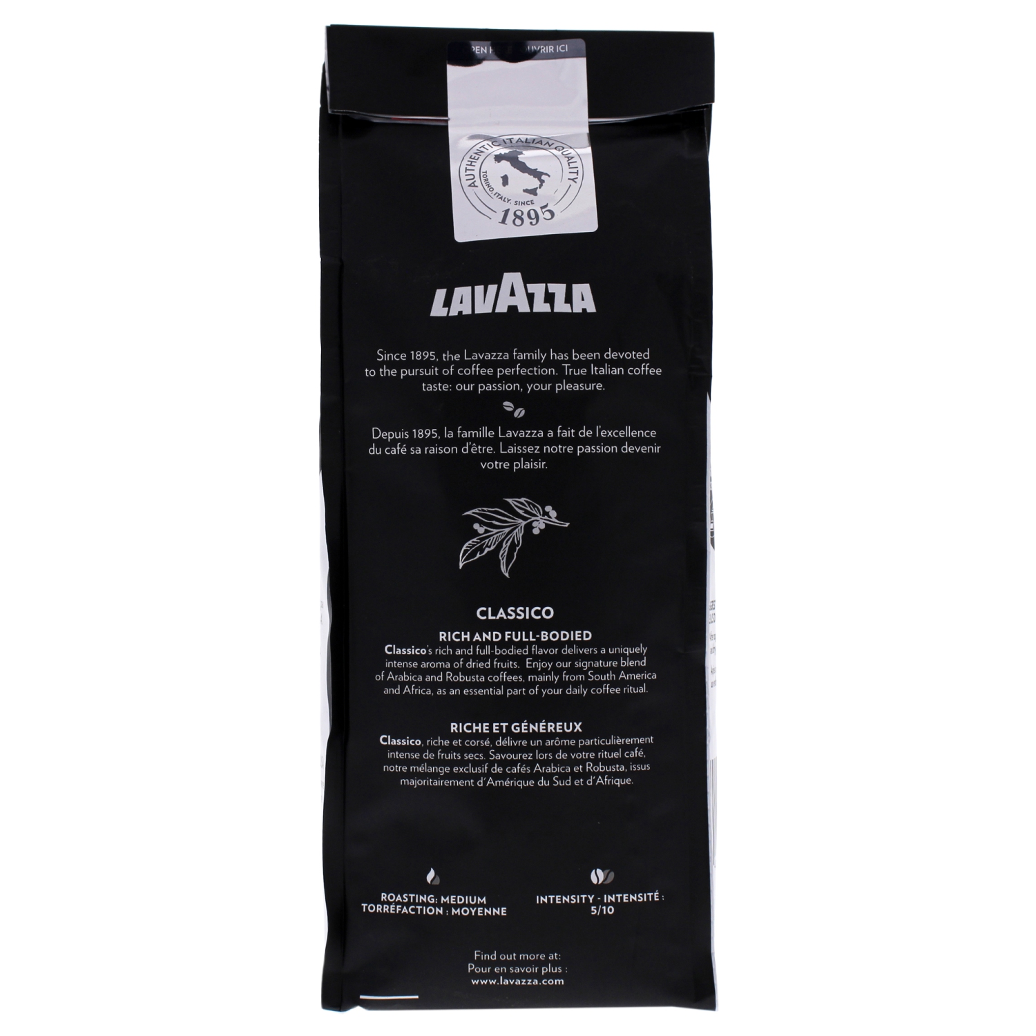 Café moulu à torréfaction moyenne Classico de Lavazza pour café unisexe 12 oz