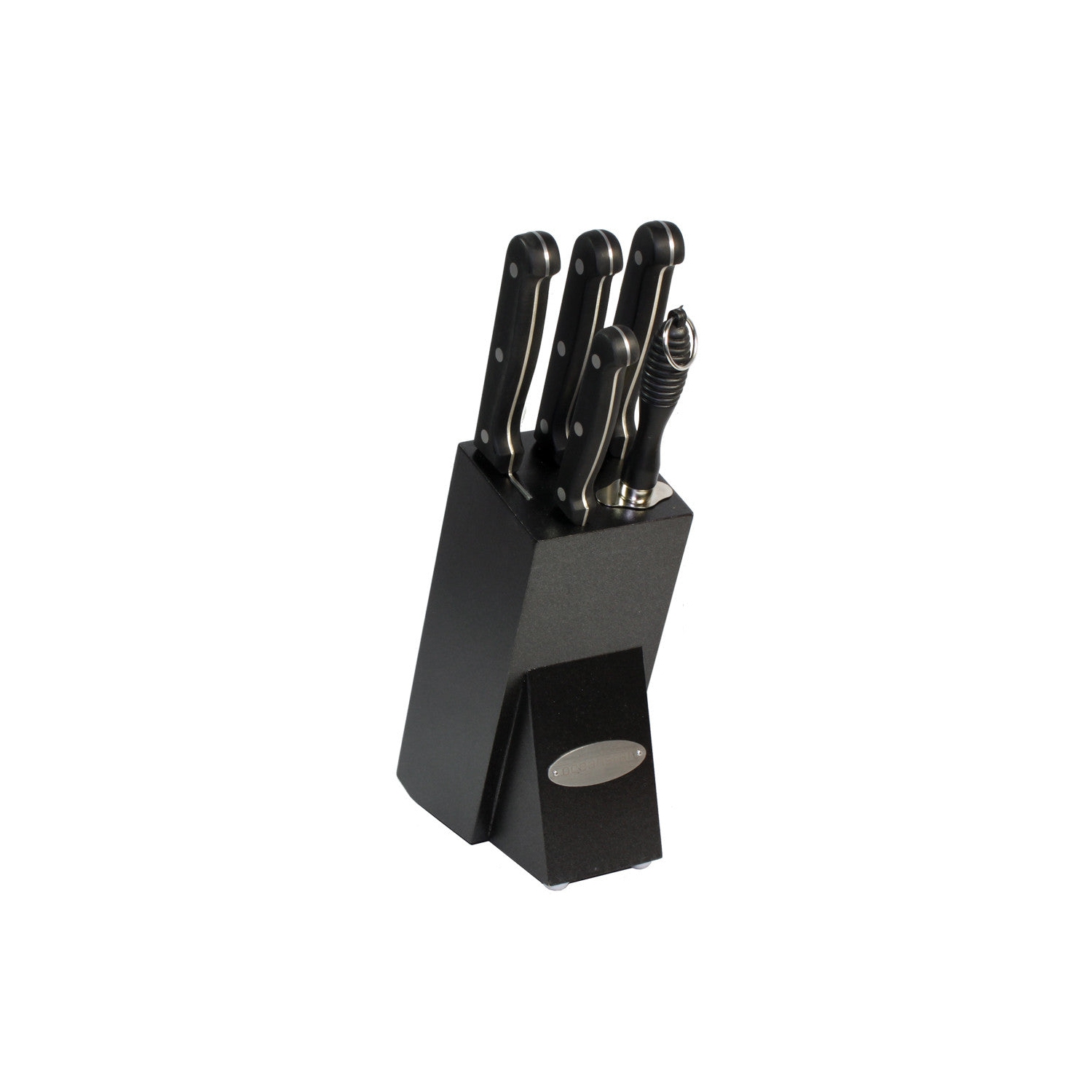 Oceanstar KS1200 Contemporary 6-Piece Knife Set with Block Elegant Black