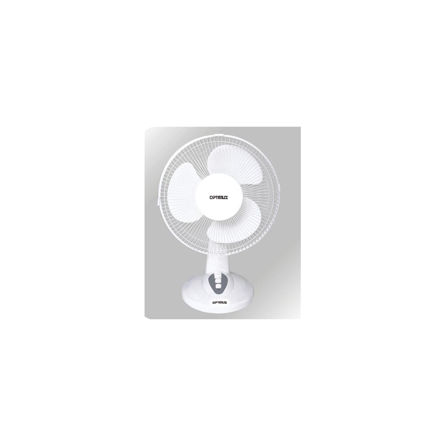 Optimus Table Fan 12 in. Oscillating Table 3Speed - White - F1230