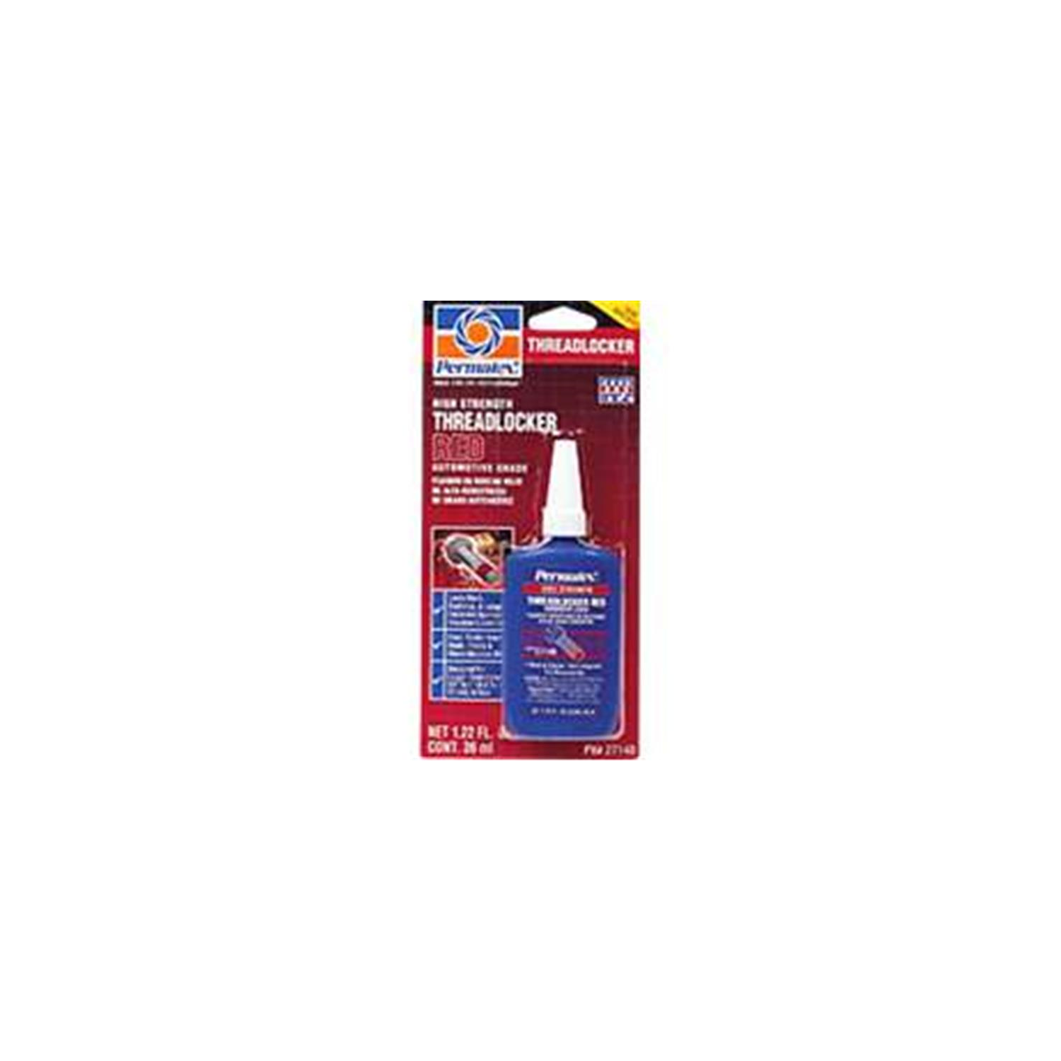 ITW Permatex 27140 Threadlocker Hi-Strength Red - 36 Ml