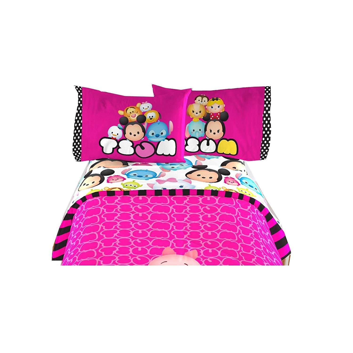 Disney Tsum Tsum Kids Comfortable Twin Sheet 3 Pcs Set 66" X 96"