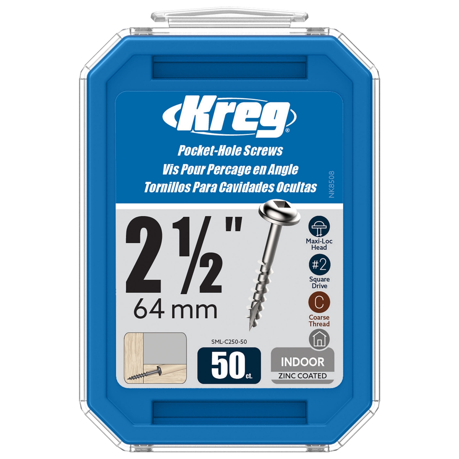 Kreg Tool SML-C250-50 Pocket Screws 2.5 in. - 50 Count