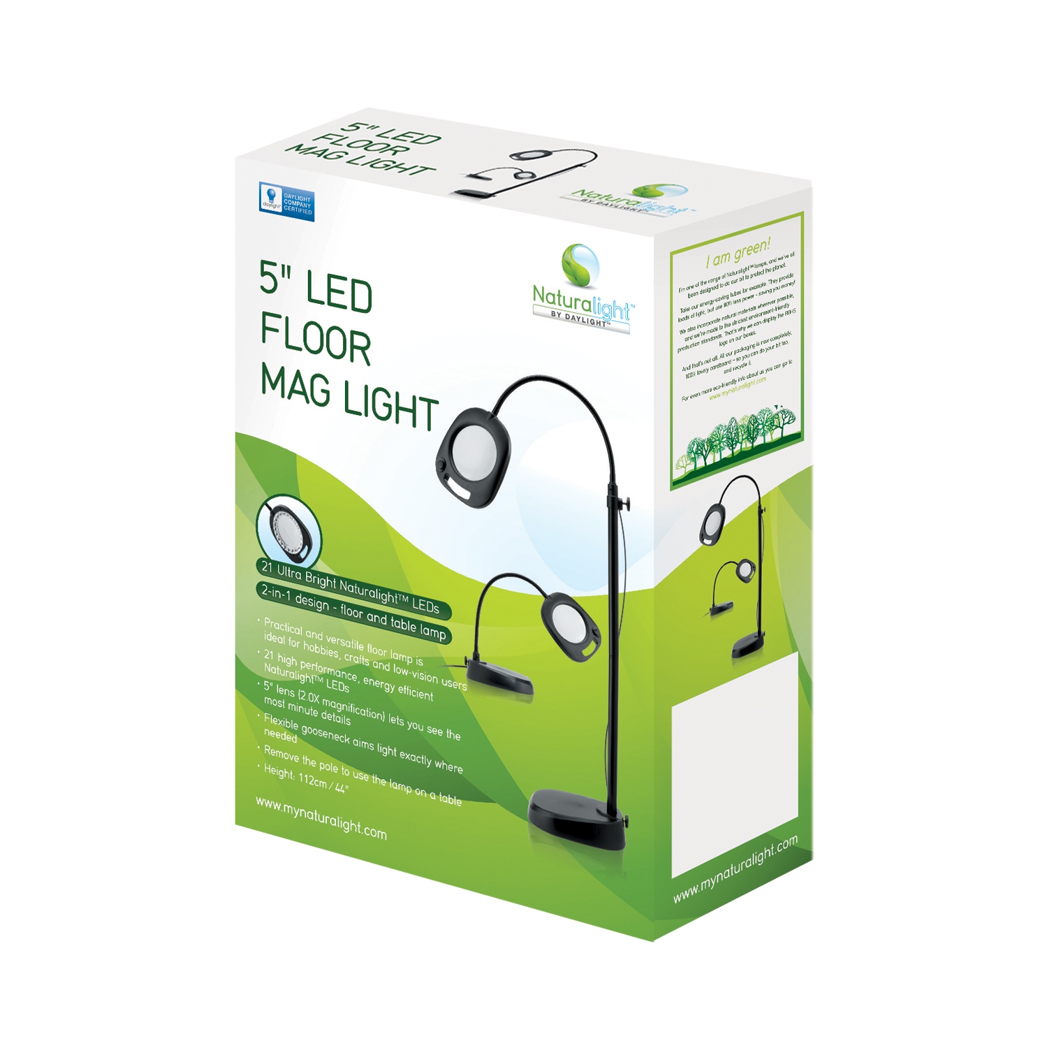 Daylight Company UN1081 5 in. LED Floor and Table Mag Light Black