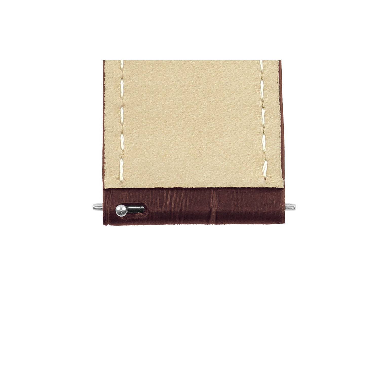 DASSARI L3 Croc Embossed Leather Smartwatch Strap 20mm Band with Quick Release Pins in Brown w/ Matte Black Buckle