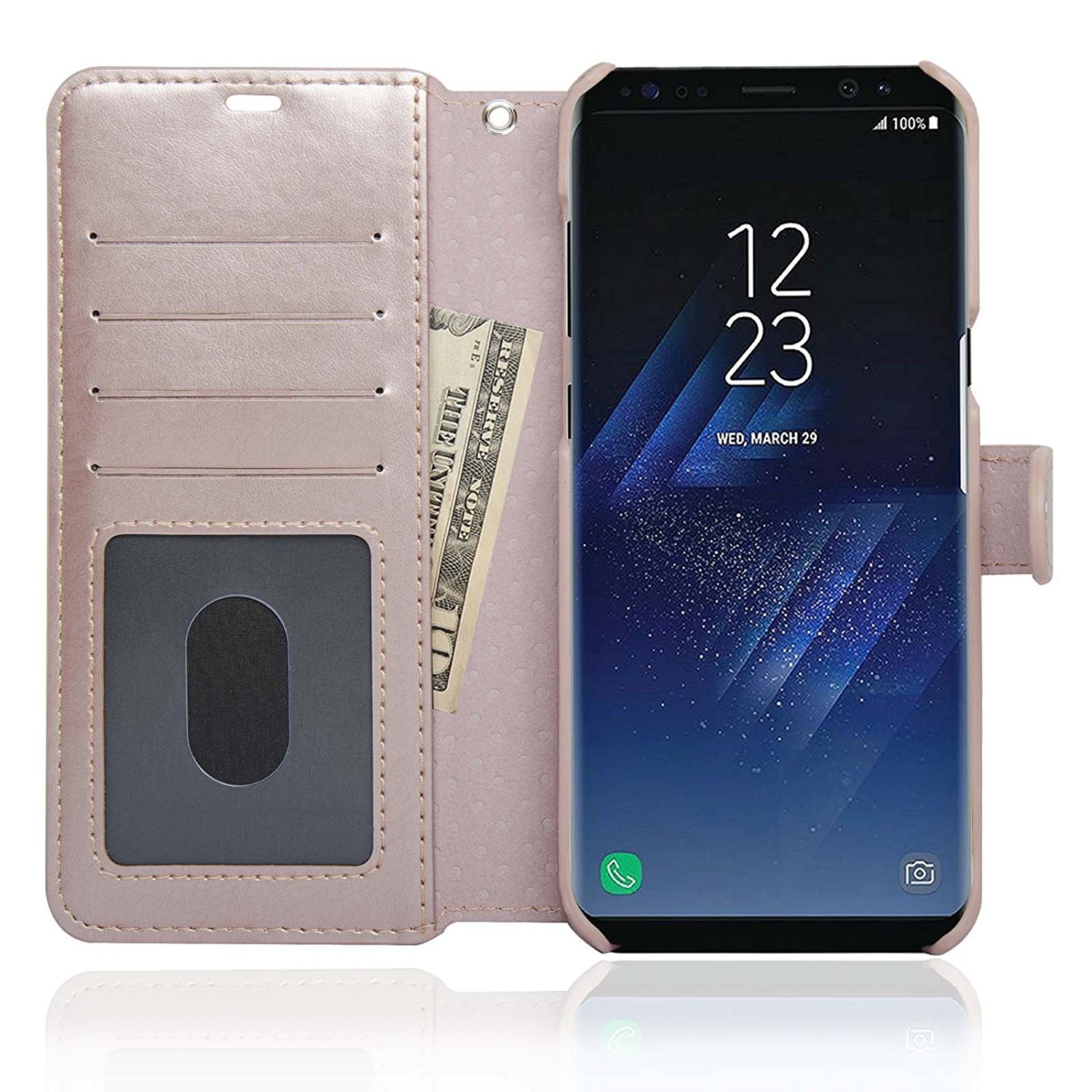 Navor Wallet Case for Samsung Galaxy S8 Plus - Rose Gold