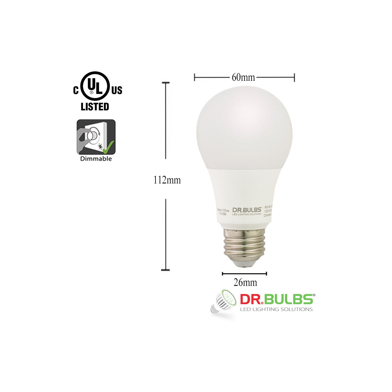 Dr. Bulbs A19 9W Soft White (3000K) Ampoule LED - 3 ans de garantie - Livraison gratuite
