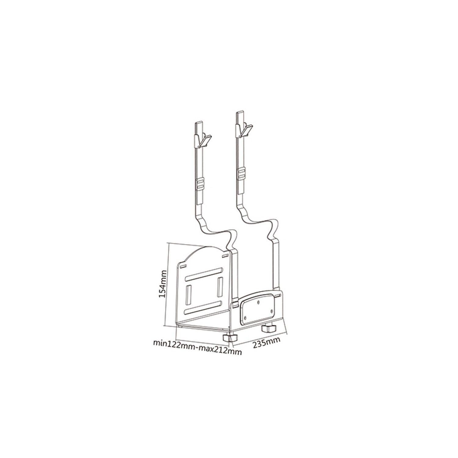 Boost Industries WM-CPU1 Adjustable Vertical CPU Wall Mount