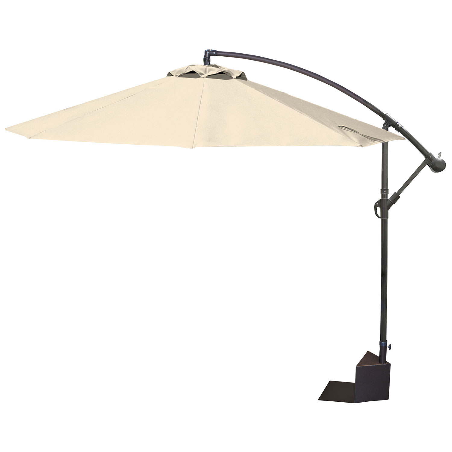 Island Umbrella Santiago Collapsible 10 Ft Cantilever Patio Umbrella Champagne Best Buy Canada