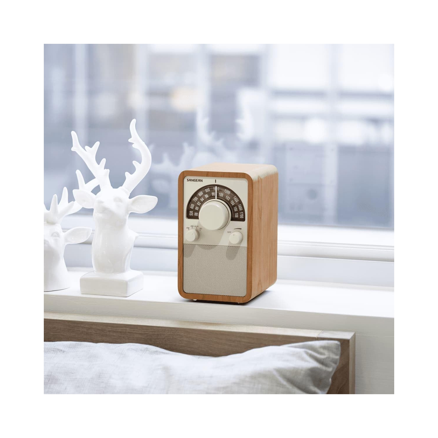 Sangean WR-15WL AM/FM Table Top Wooden Radio, Walnut