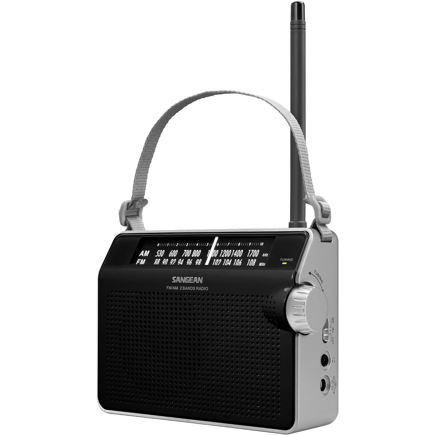 Sangean PR-D6BK AM/FM Compact Analog Portable Radio