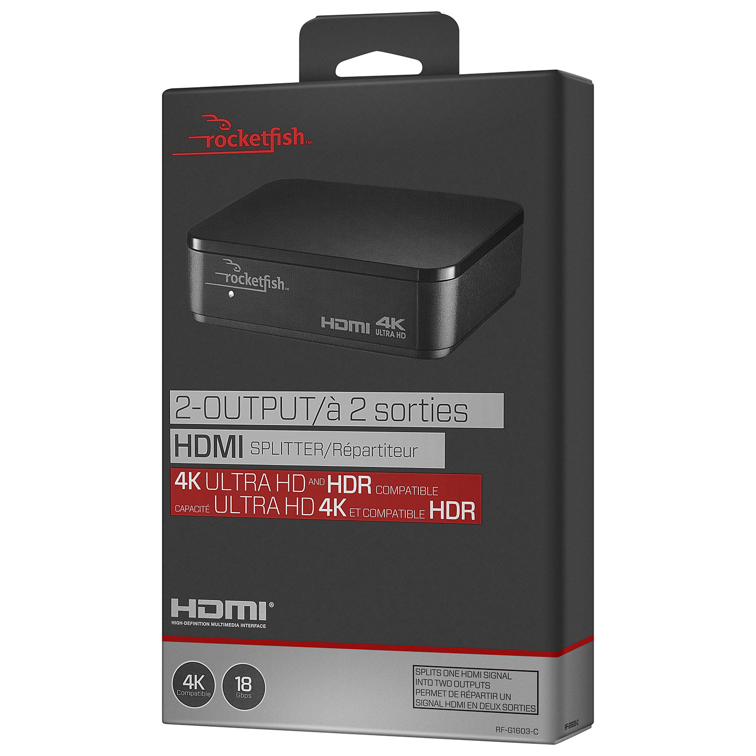 Répartiteur HDMI à 2 sorties de Rocketfish avec intercommunication 4K et HDR - Exclusivité Best Buy