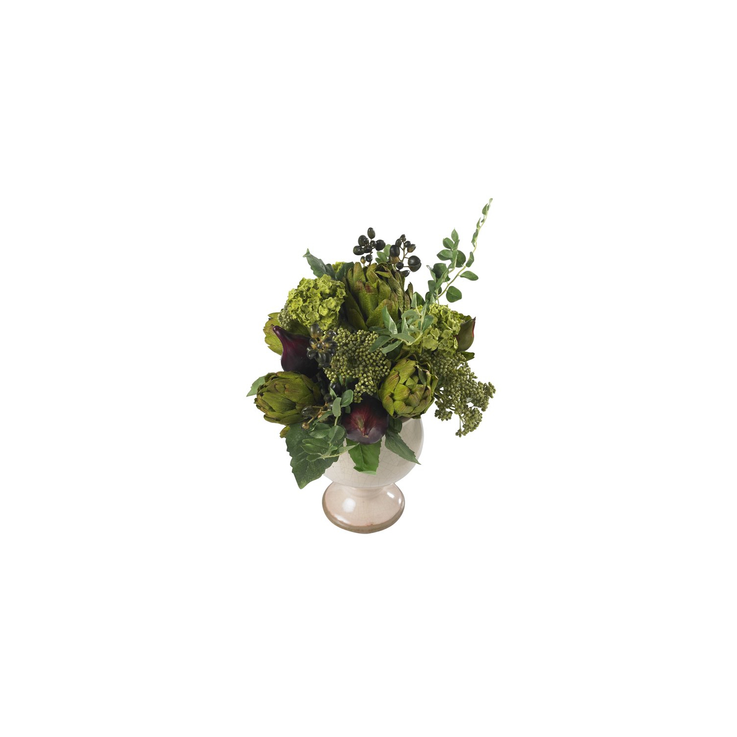 Artichoke and Hydrangea Silk Flower Arrangement