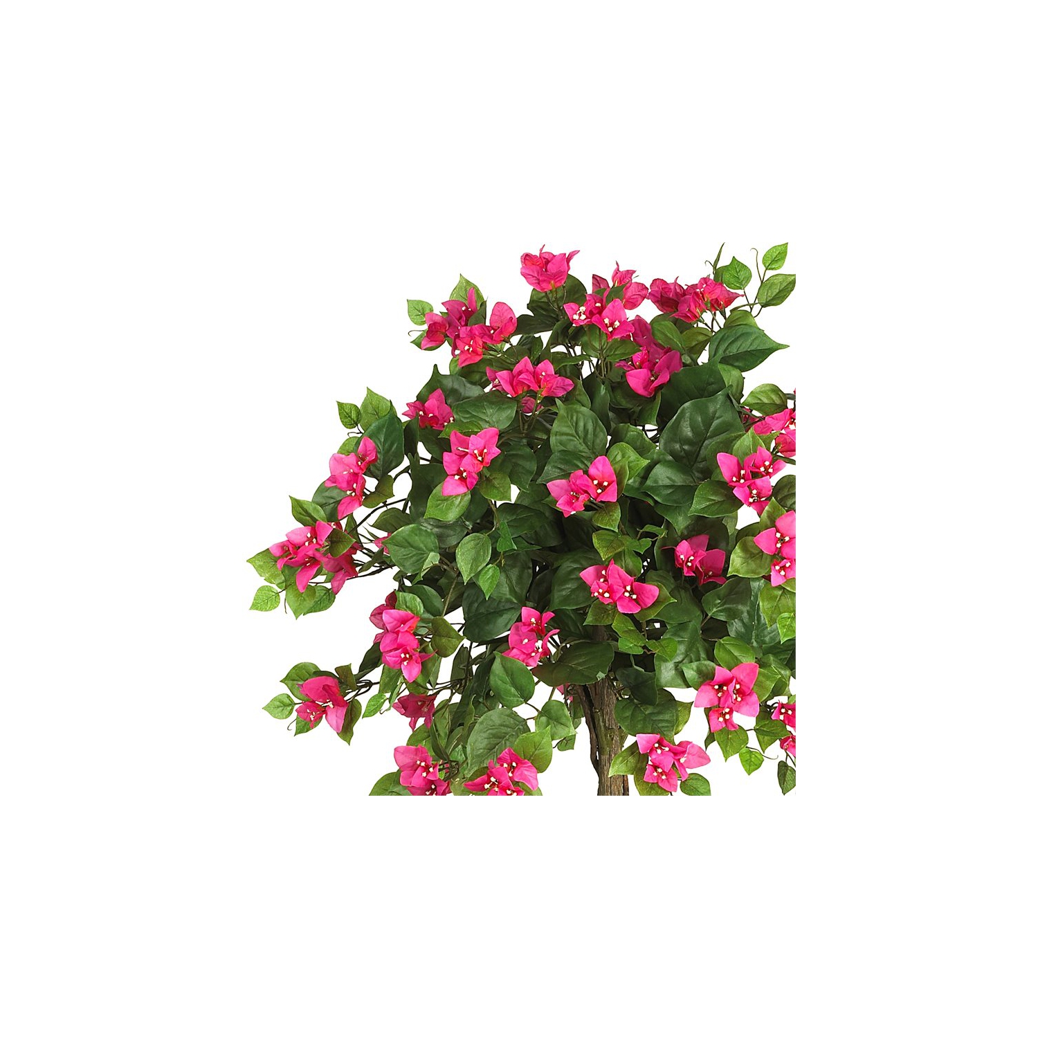 Nearly Natural 60" Mini Bougainvillea Topiary with Lush Ivy Leaves in Pink/Black