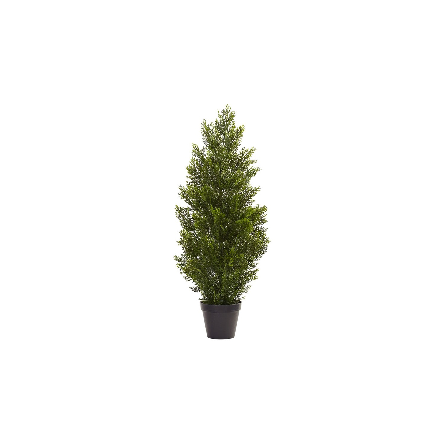 Nearly Natural Indoor/Outdoor 36" Mini Cedar Pine Tree in Green/Black