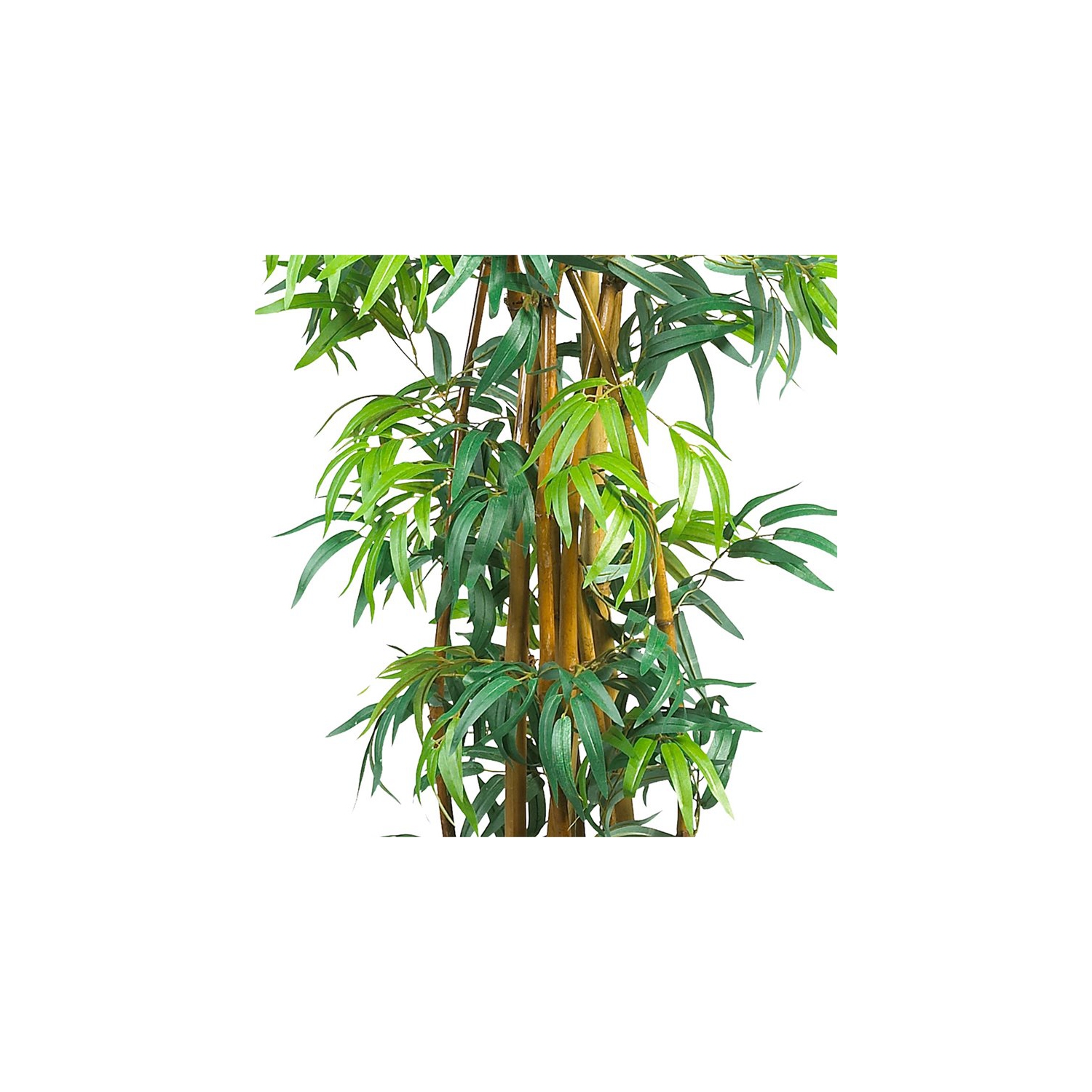 Nearly Natural 72" Curved Bamboo Silk Tree with 1700 Leaves in Green/Black