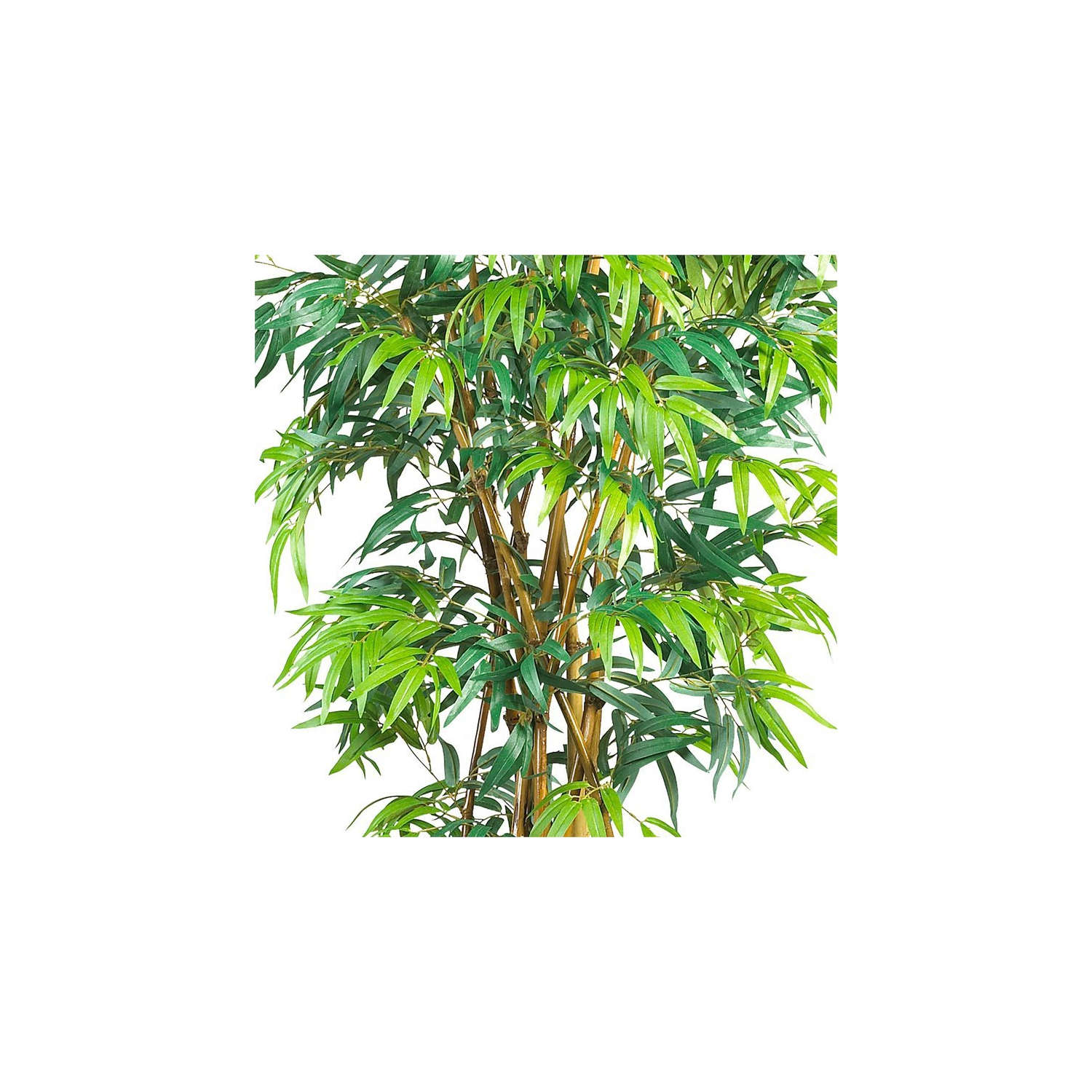 Nearly Natural 72" Curved Bamboo Silk Tree with 1700 Leaves in Green/Black