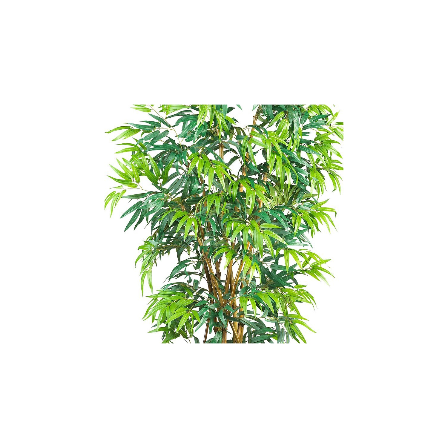 Nearly Natural 72" Curved Bamboo Silk Tree with 1700 Leaves in Green/Black