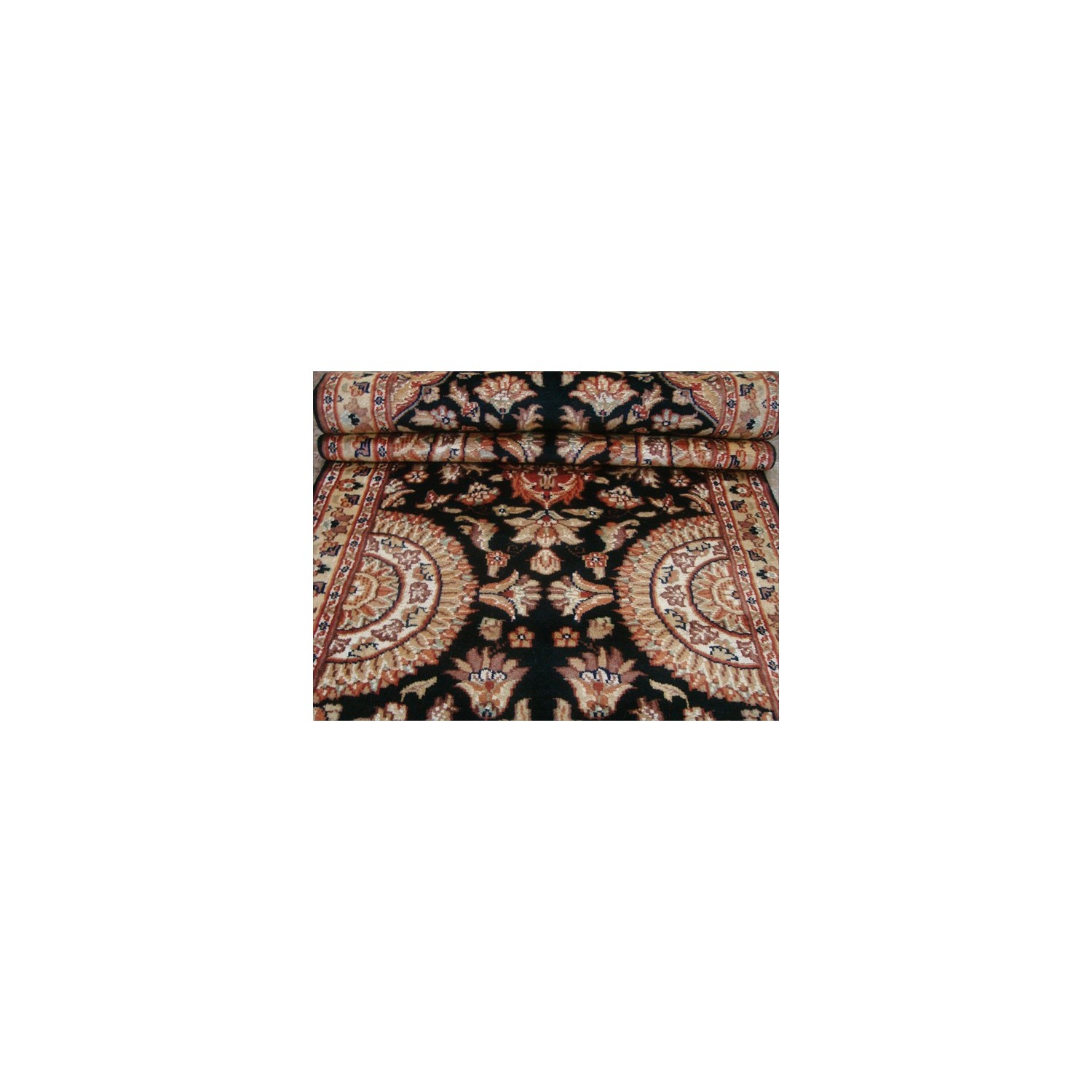 Rare Hot Black Flowers Lively Soft Hand Knotted Carpet Hall Way Runner Rug'