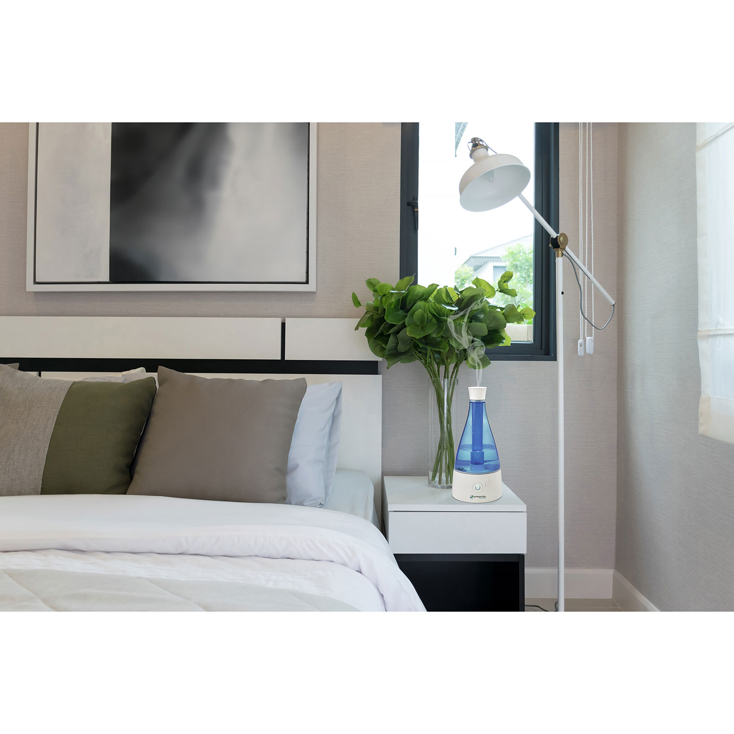 PureGuardian Cool Mist Humidifier with Aroma Tray - White/Blue