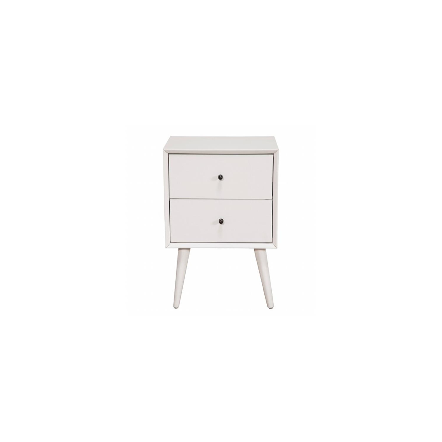 Alphinefurniture 966-W-02 Flynn Nightstand White
