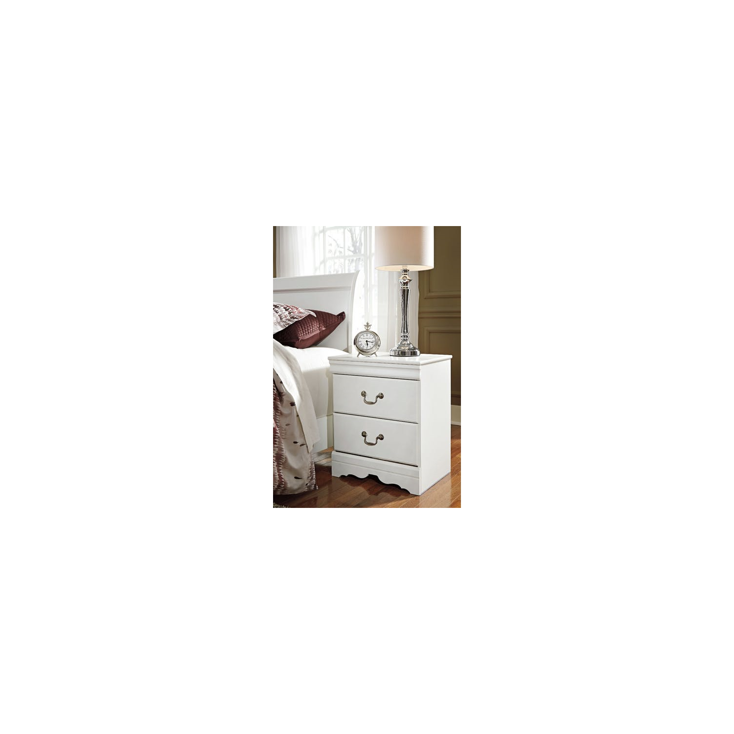 Ashley Furniture B129-92 Anarasia Two Drawer Night Stand - White