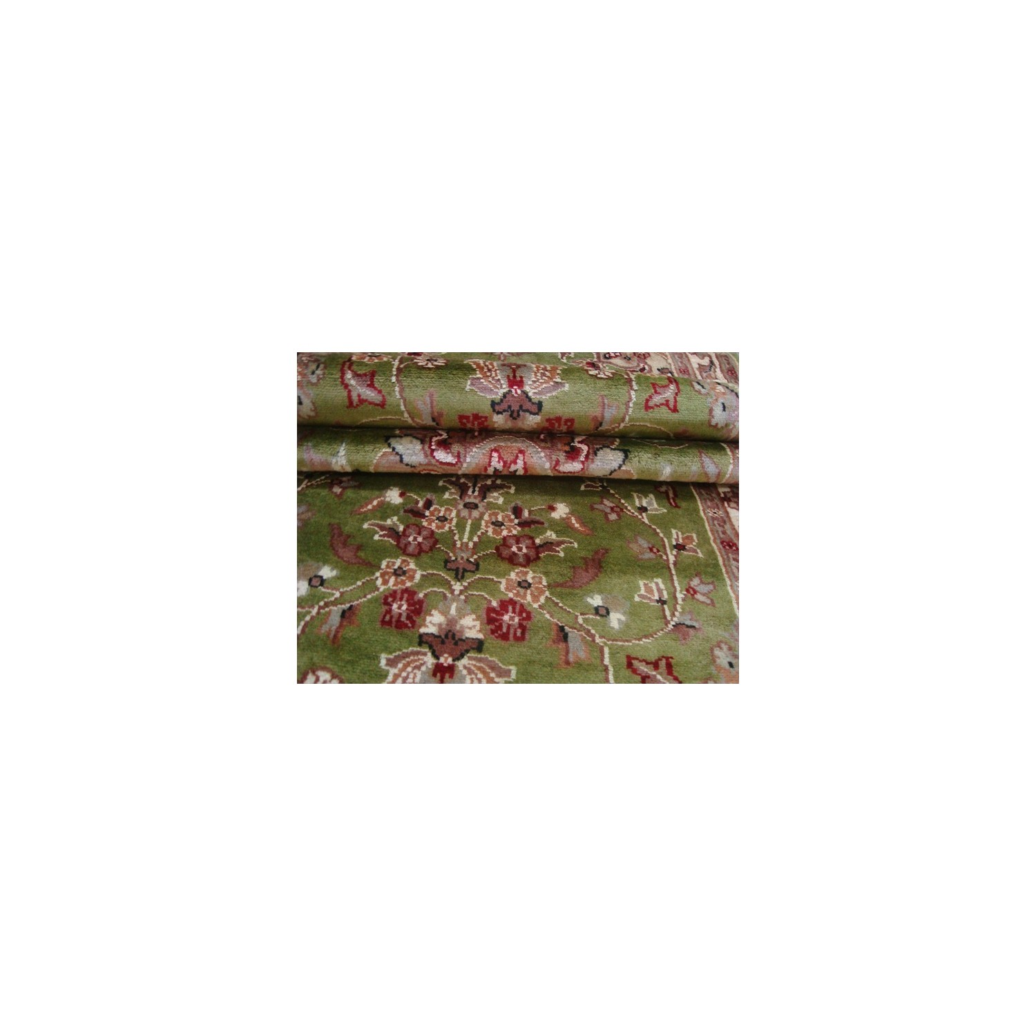 Ahmedani Exclusive Floral Kashan Soft Hand Knotted Hall Way Rug 7.11' x 2.7' Hallway Runner - Green