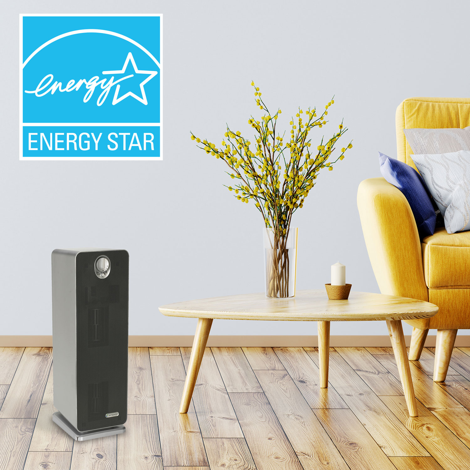 Purificateur d'air 4-en-1 de GermGuardian avec filtre HEPA - Gris