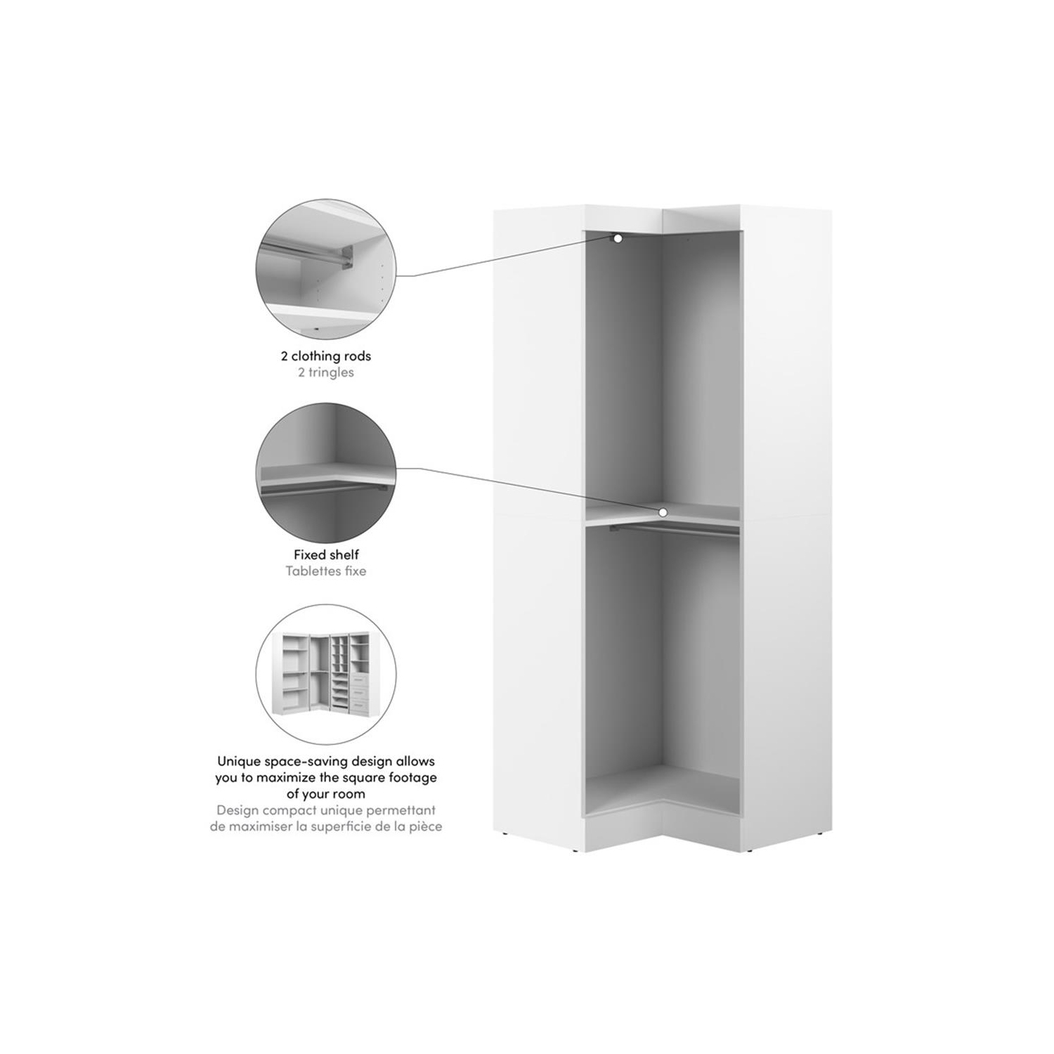 Pur 33W Corner Closet Organizer - White