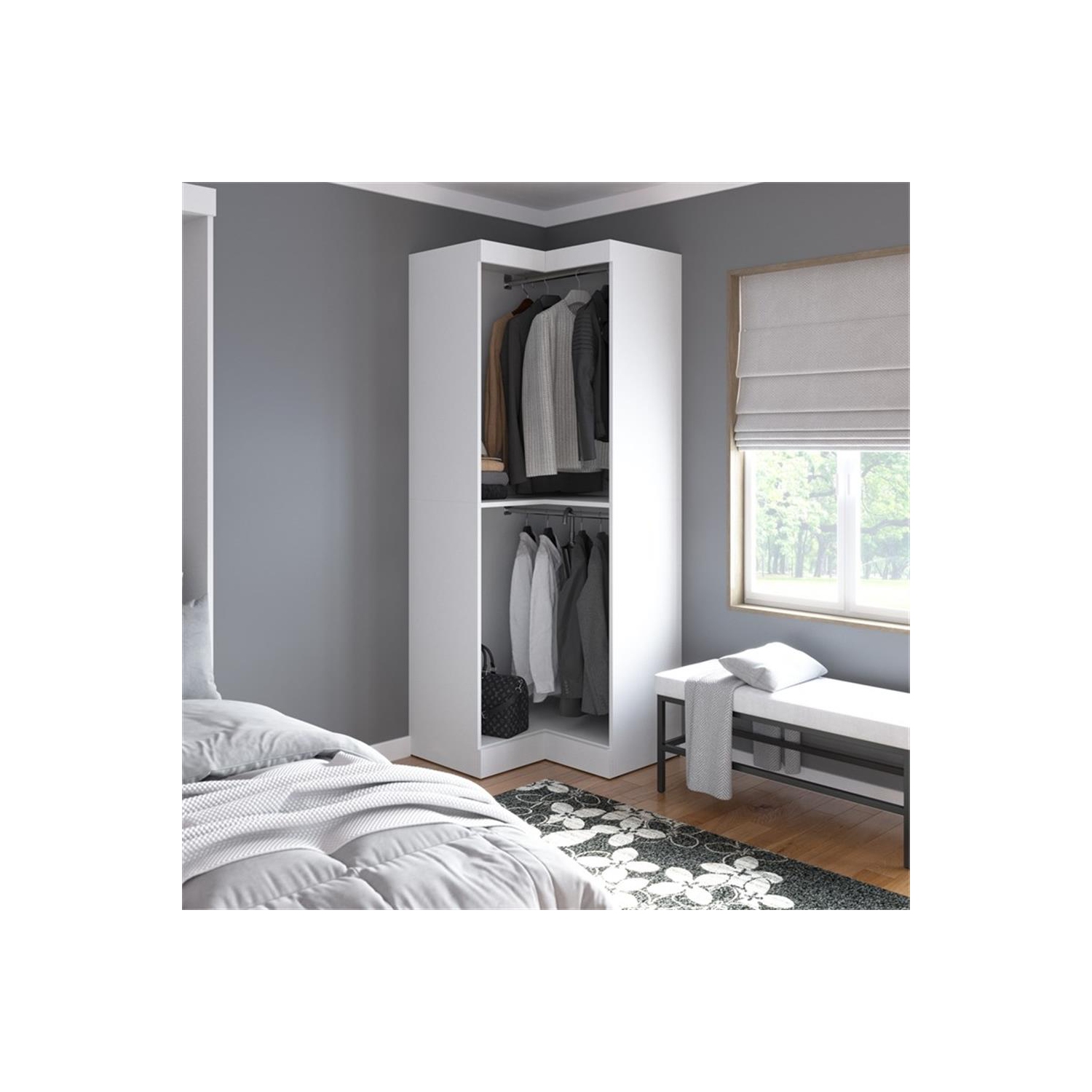 Pur 33W Corner Closet Organizer - White