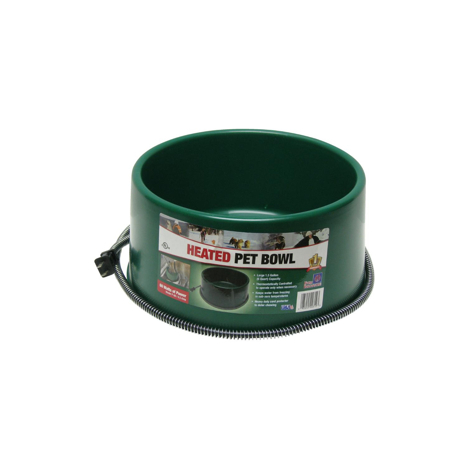 Single Heated Pet Food Bowl - 1.5 Gal