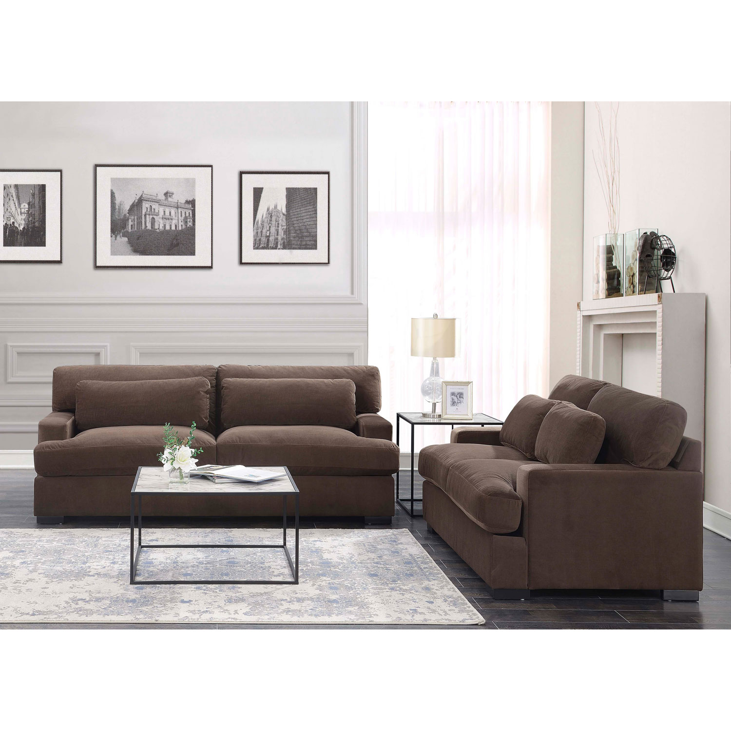Rodeo contemporary upholstered loveseat godiva