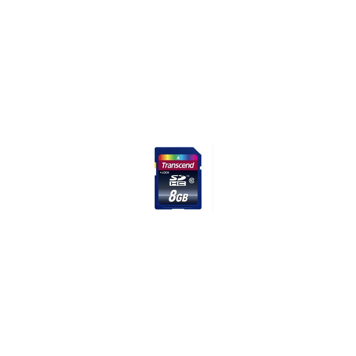 Transcend – Carte mémoire Secure Digital classe 10 de 8 Go TS8GSDHC10