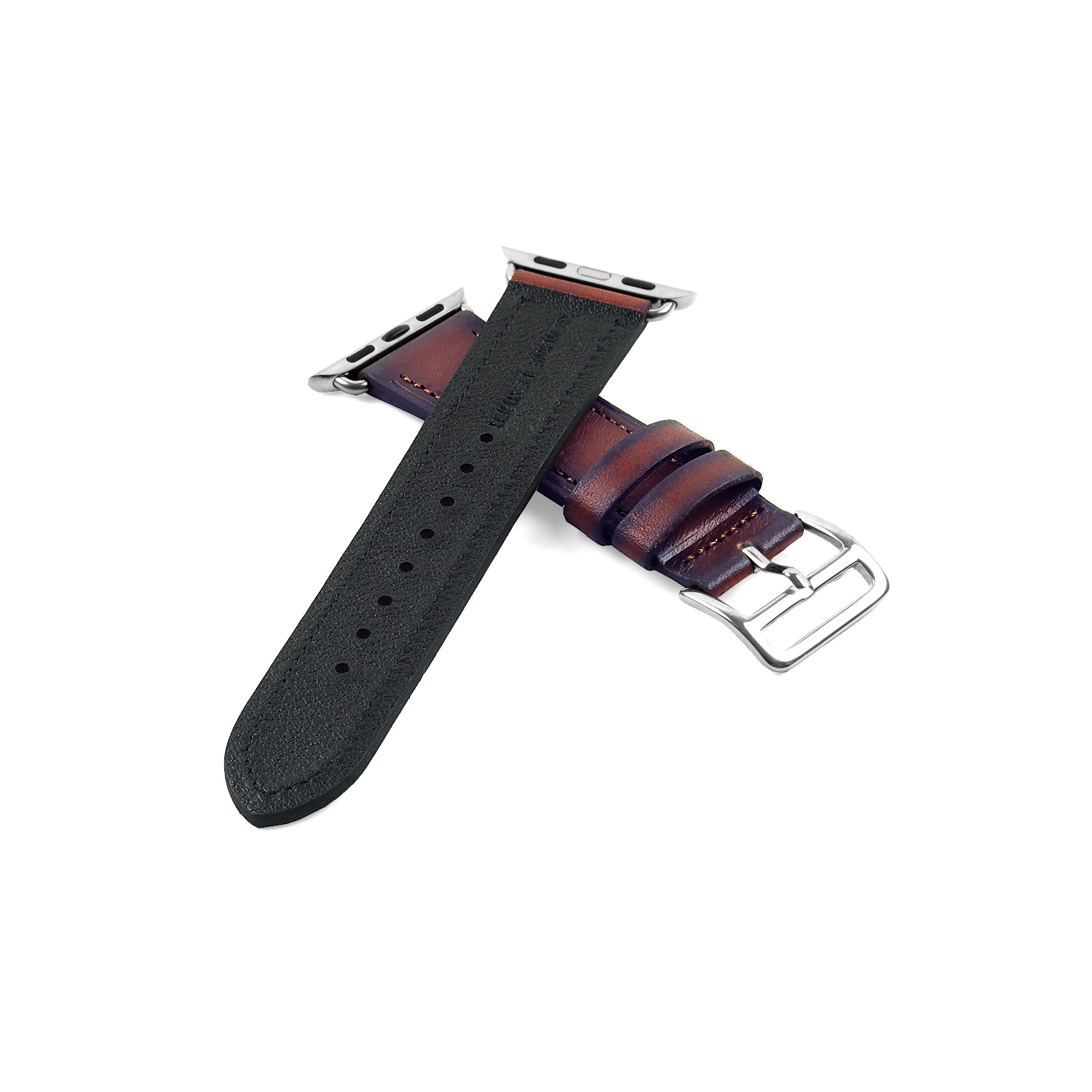 DASSARI Distressed Vintage Leather Strap For 38mm Apple Watch in Tan W/ Hermes Style Buckle