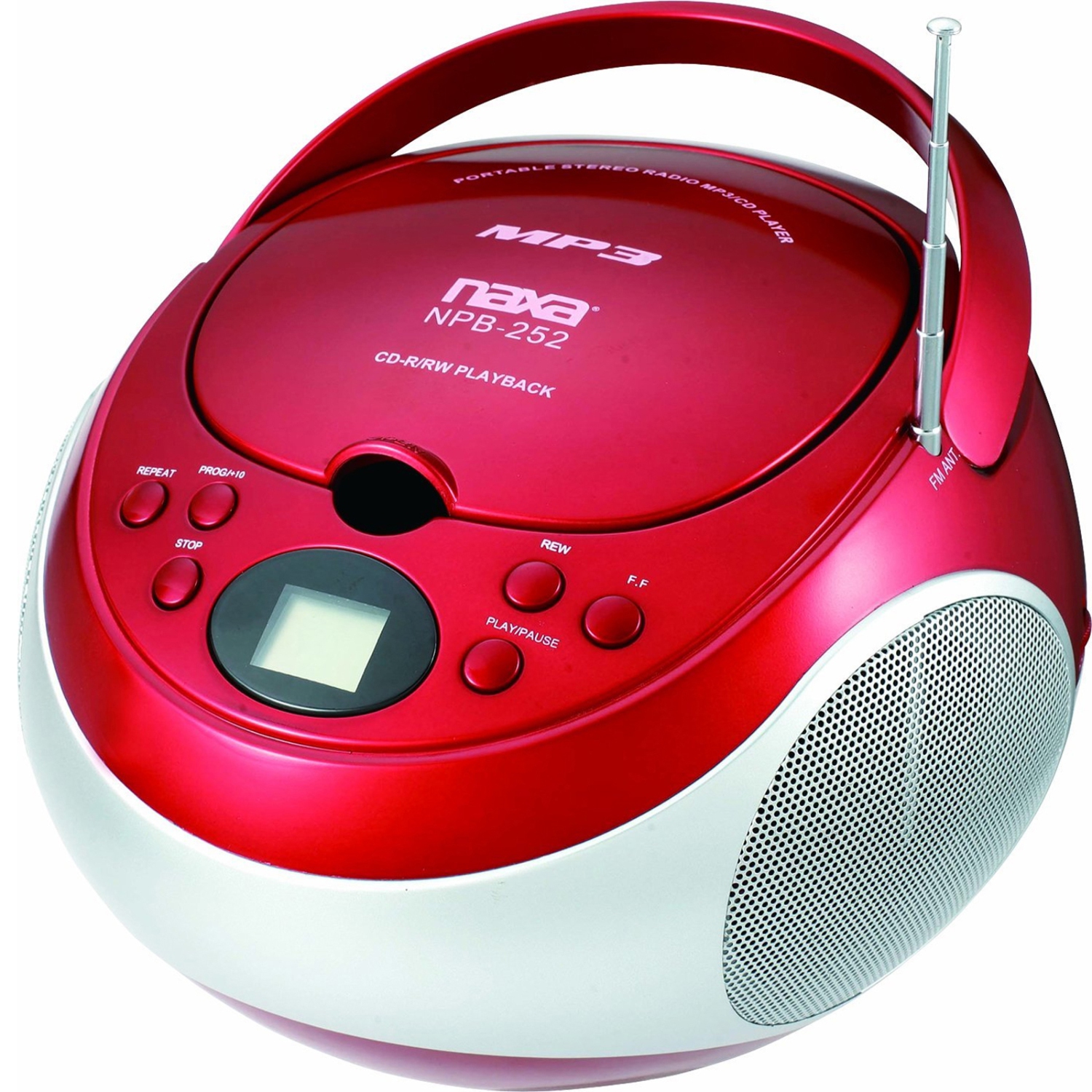 Naxa NPB252RD Portable Cd-mp3 Player With Am-fm Stereo -red