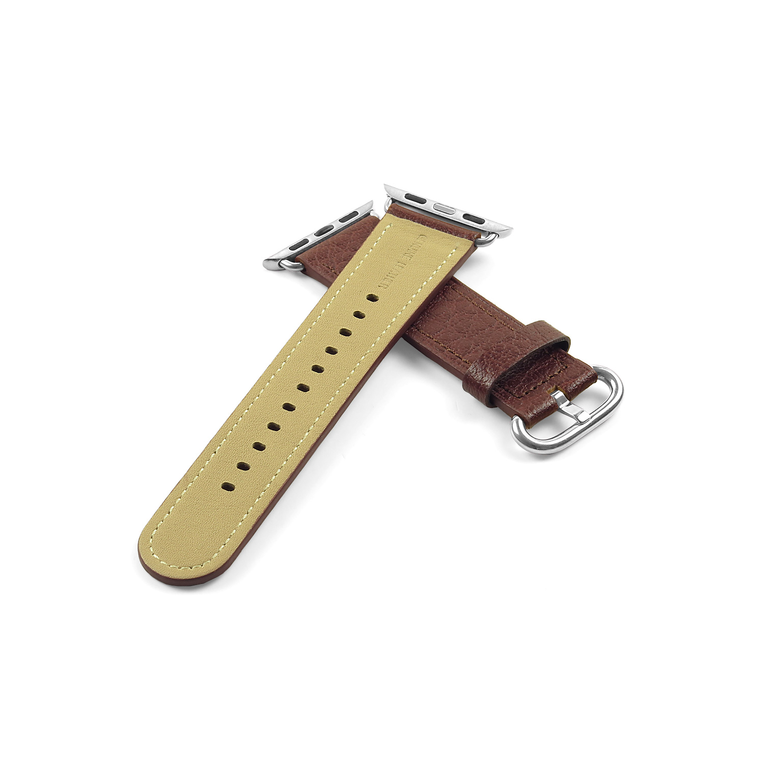 DASSARI Textured Finish Leather Strap Band for 38mm Apple Watch in Brown