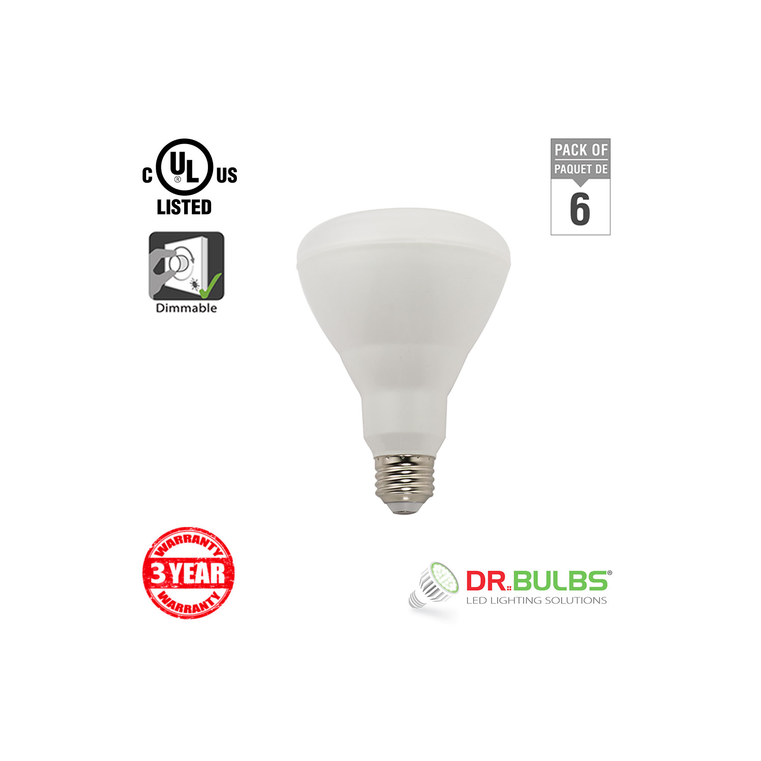 Dr. Bulbs BR30 9W Cool White (4000K) Ampoule LED - 3 ans de garantie - Livraison gratuite