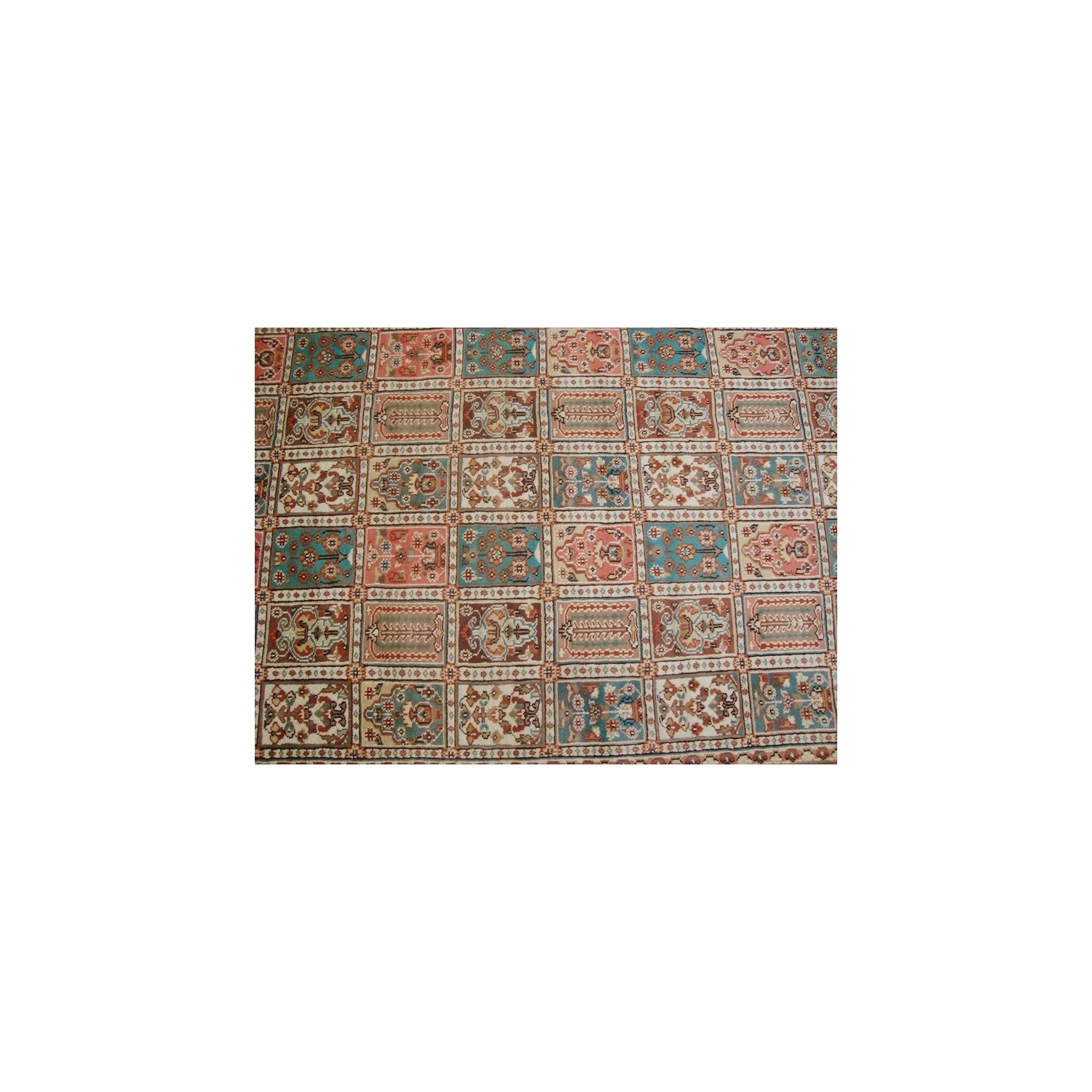 Ahmedani Exclusive Bakhtiar Floral Blocks Hand Knotted Wool Silk Carpet 8.0' x 4.11' Area Rug - Multi-Colour