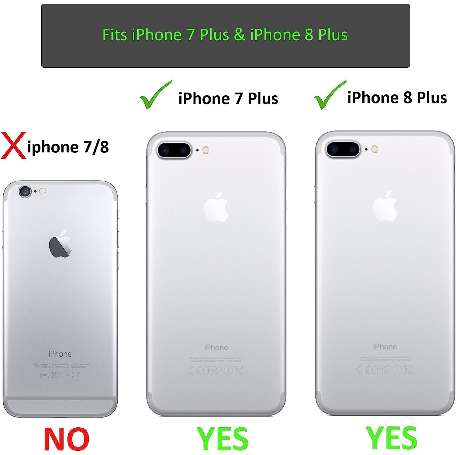 Étui portefeuille magnétique amovible et support universel pour l'auto de Navor compatible avec iPhone 7 plus [protection RFID] [série Vajio] - Brun