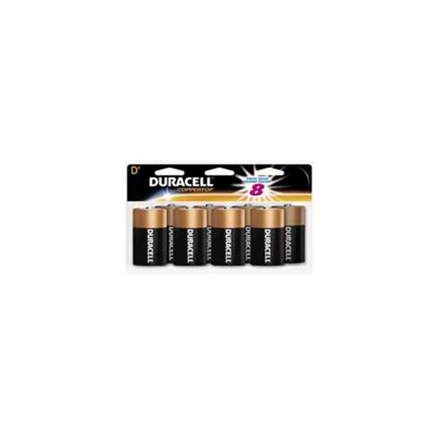 Duracell 4133393364 Alkaline Doublewide Size D 8 Pack