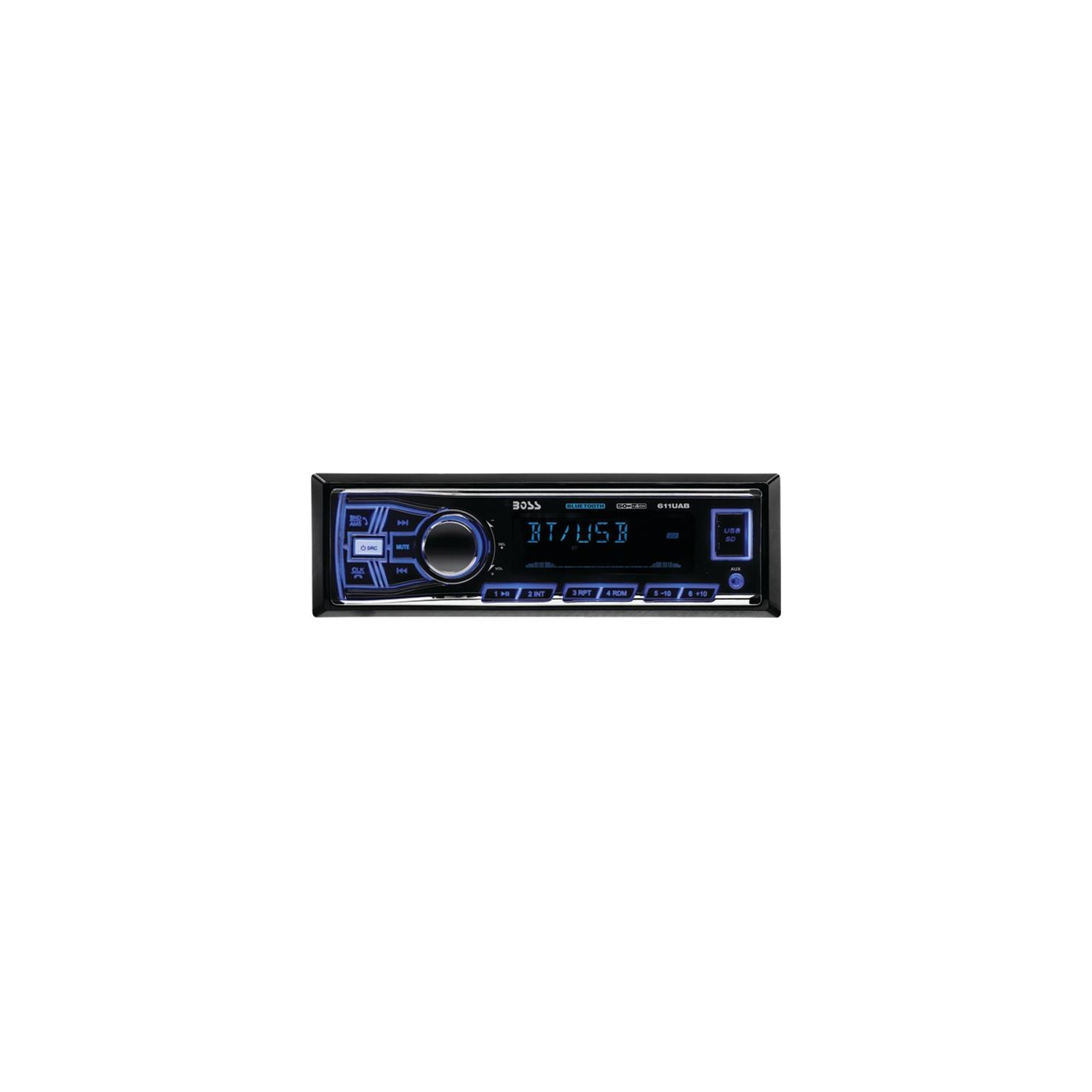 Boss Audio 611UAB Single-DIN In-Dash Mechless AM-FM Receiver With Bluetooth