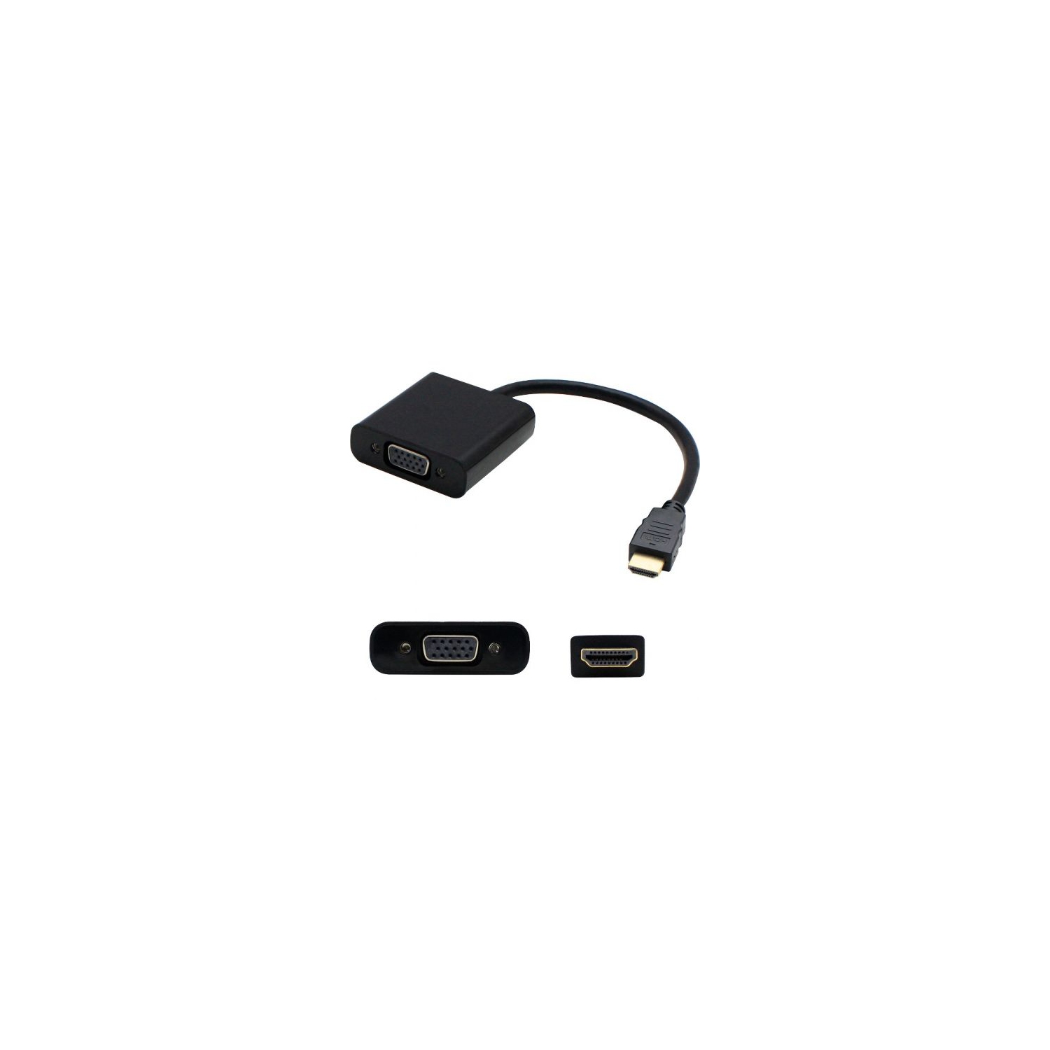 Add-On-Computer Peripherals H4F02UTNo.ABA-AO HP Compatible 8in HDMI 1.3 to VGA Male to Female Black Adapter Cable