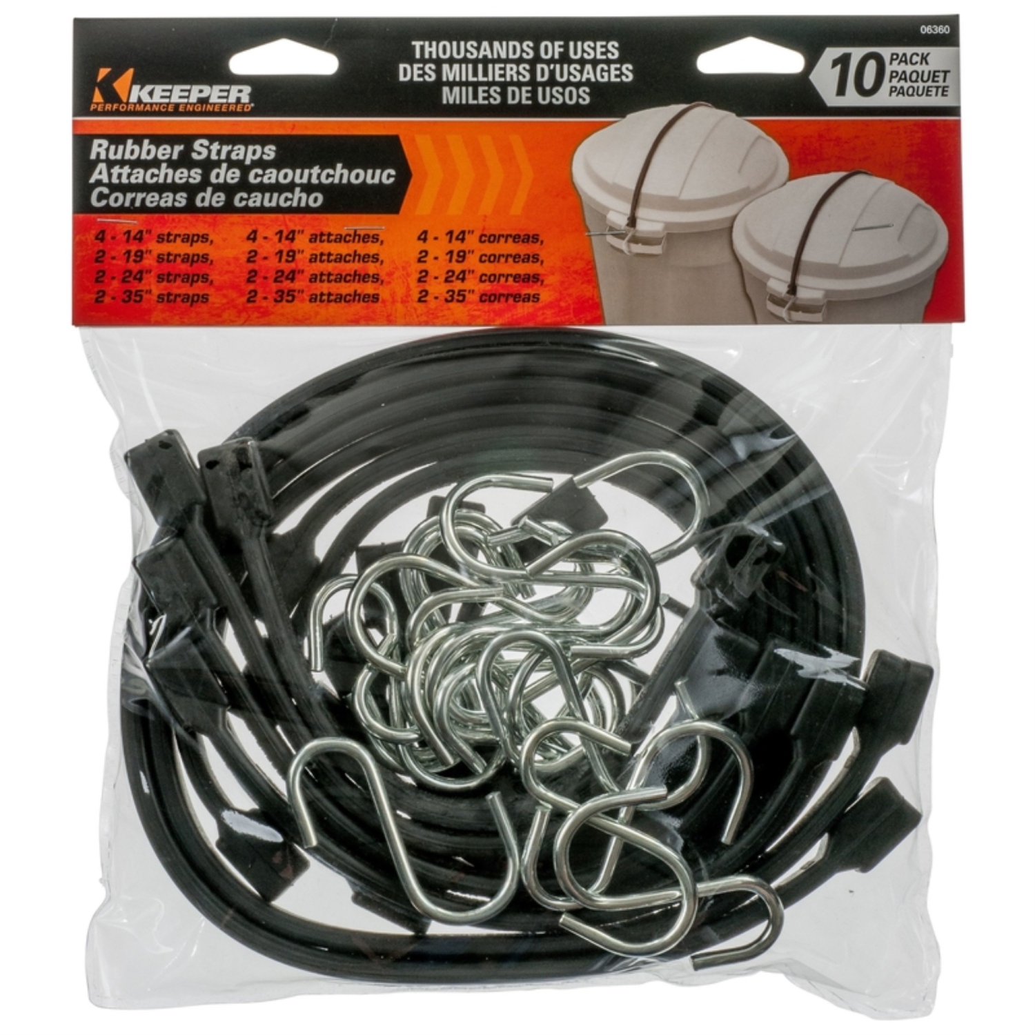 Hampton Products Keeper 06360 10 Pack Multi-Pack Rubber Straps