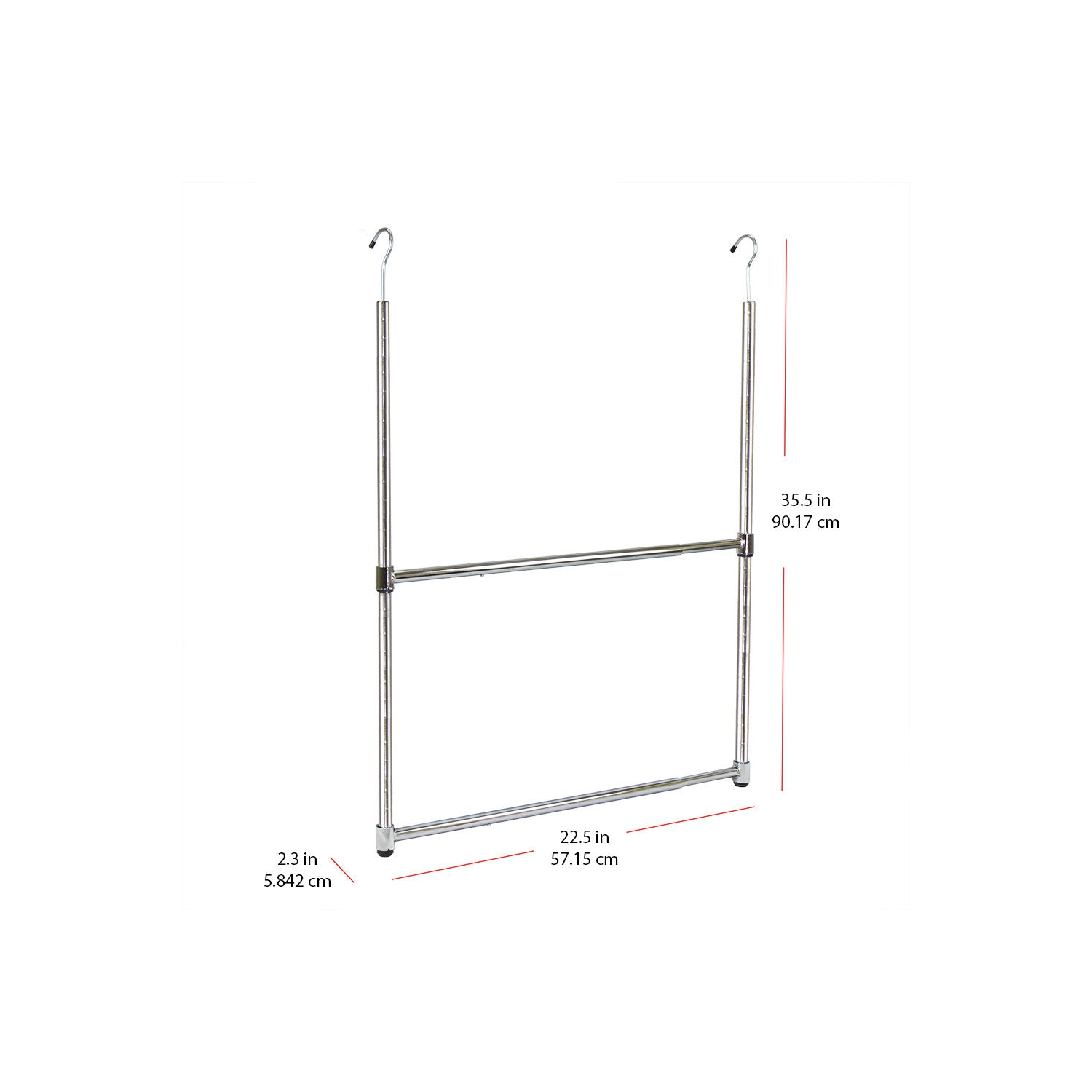 Oceanstar Design Group ACR1538C 2-Tier Portable Adjustable Closet Hanger Rod Chrome
