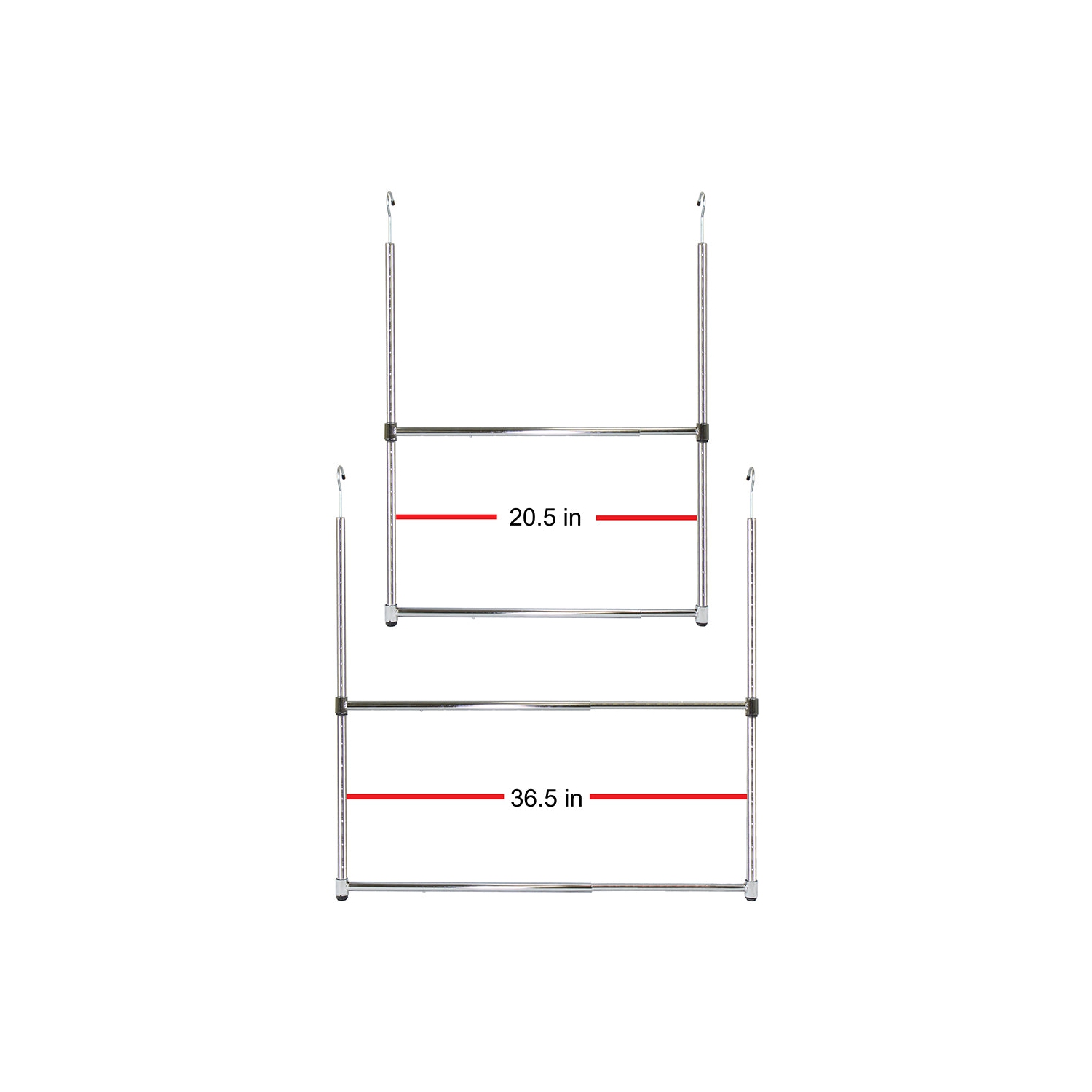 Oceanstar Design Group ACR1538C 2-Tier Portable Adjustable Closet Hanger Rod Chrome