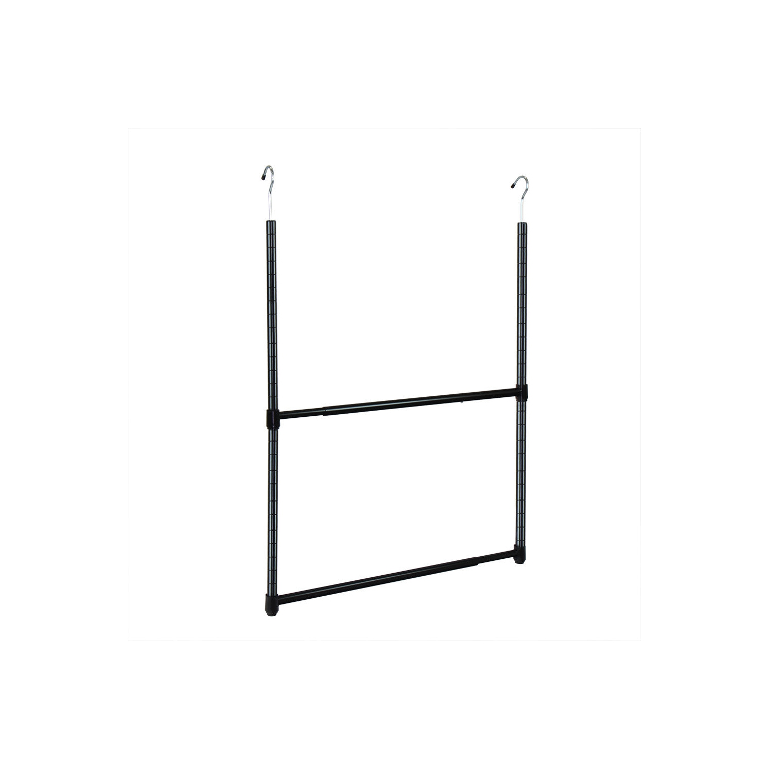 Oceanstar Design Group ACR1545B 2-Tier Portable Adjustable Closet Hanger Rod Black