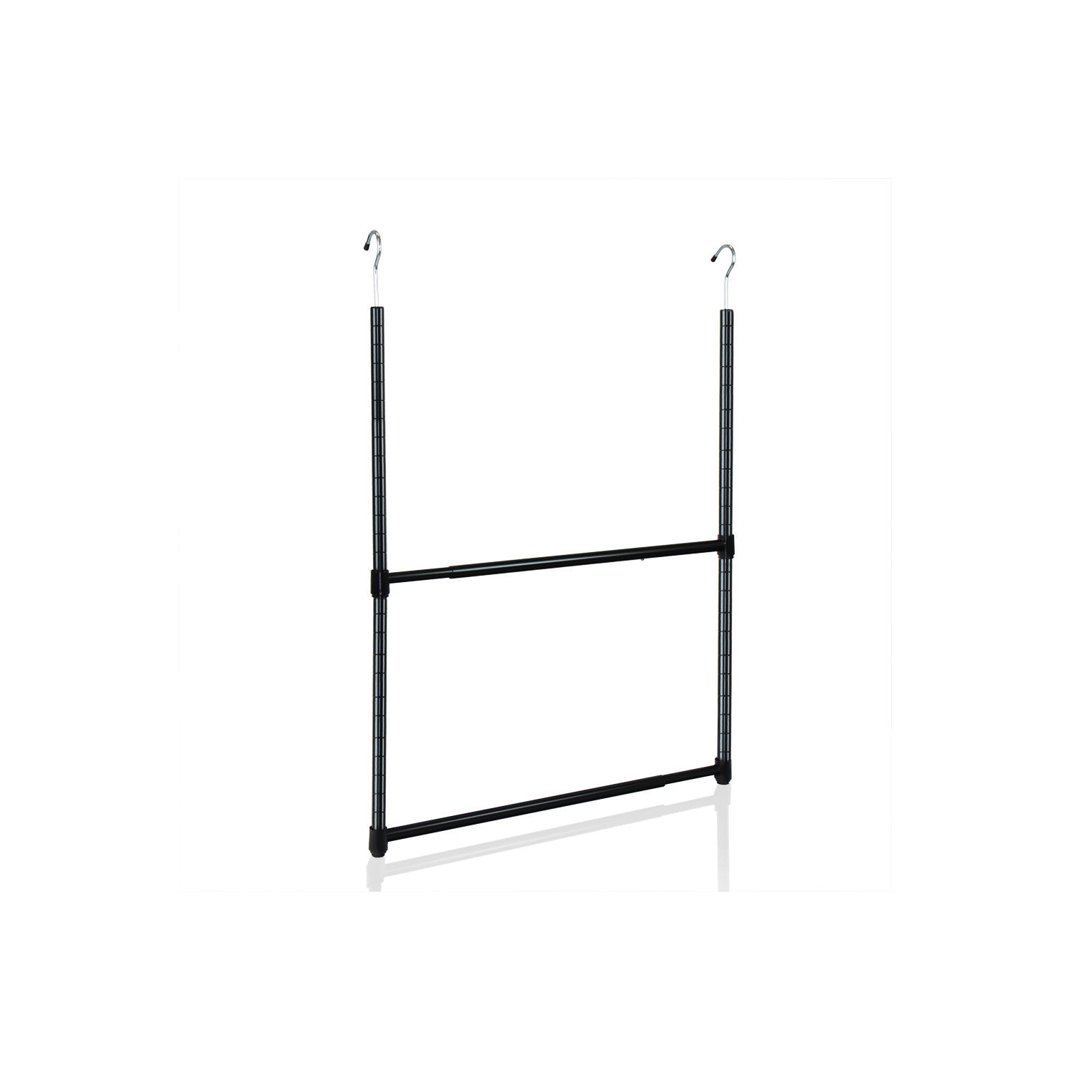 Oceanstar Design Group ACR1545B 2-Tier Portable Adjustable Closet Hanger Rod Black