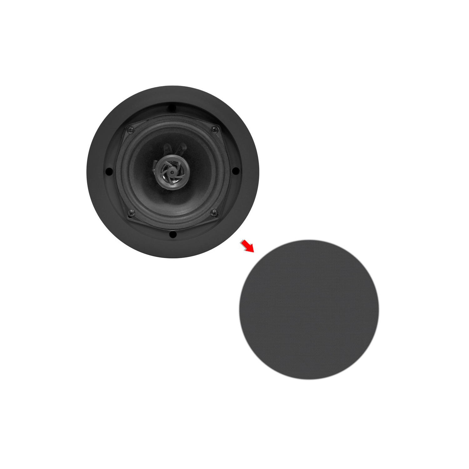Sound Around-Pyle PDIC81RDBK 8-Inch 2-Way In-Ceiling Speaker System Black