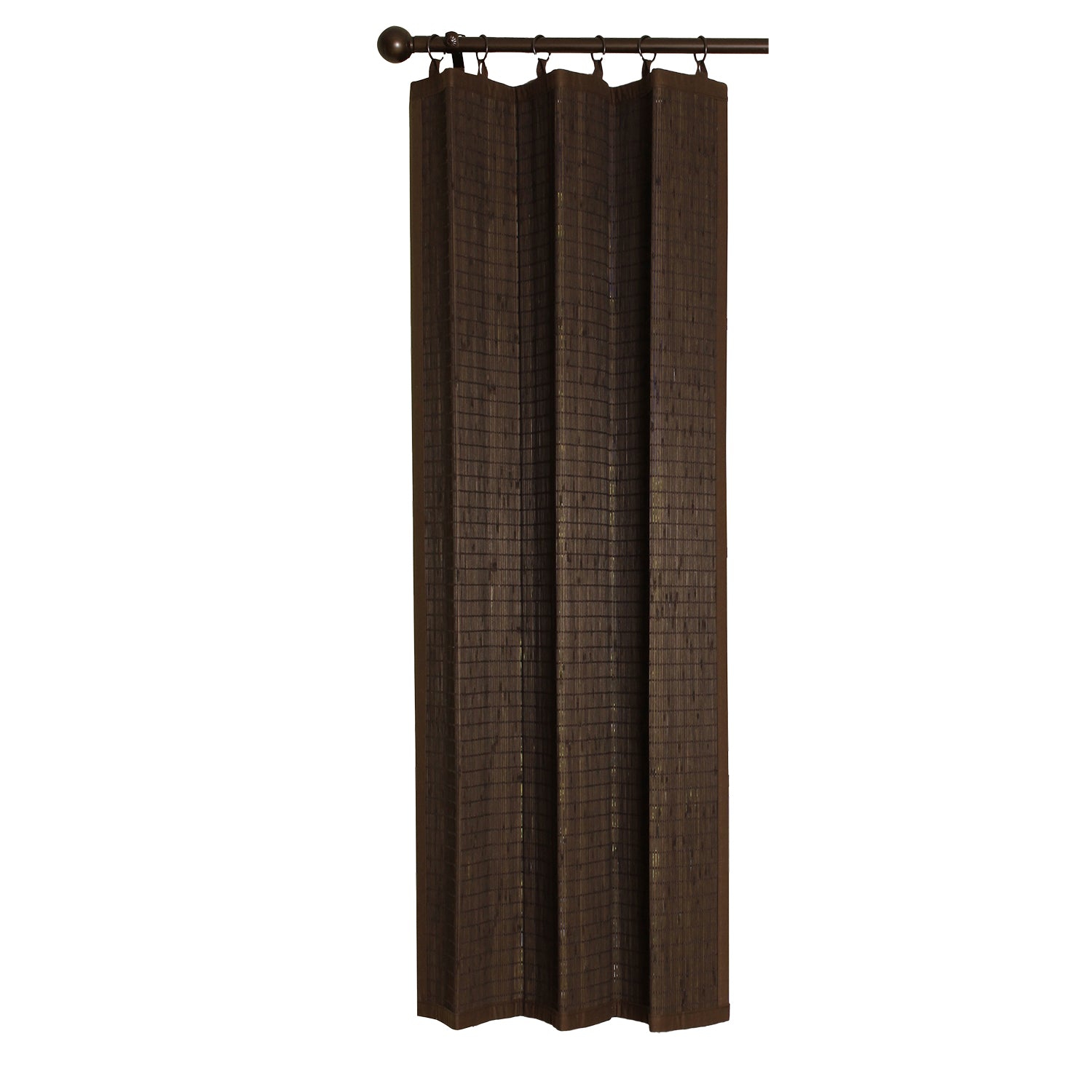 Versailles - Ring Top Bamboo Curtain Panel, Brass Grommets, 40" x 63", Espresso